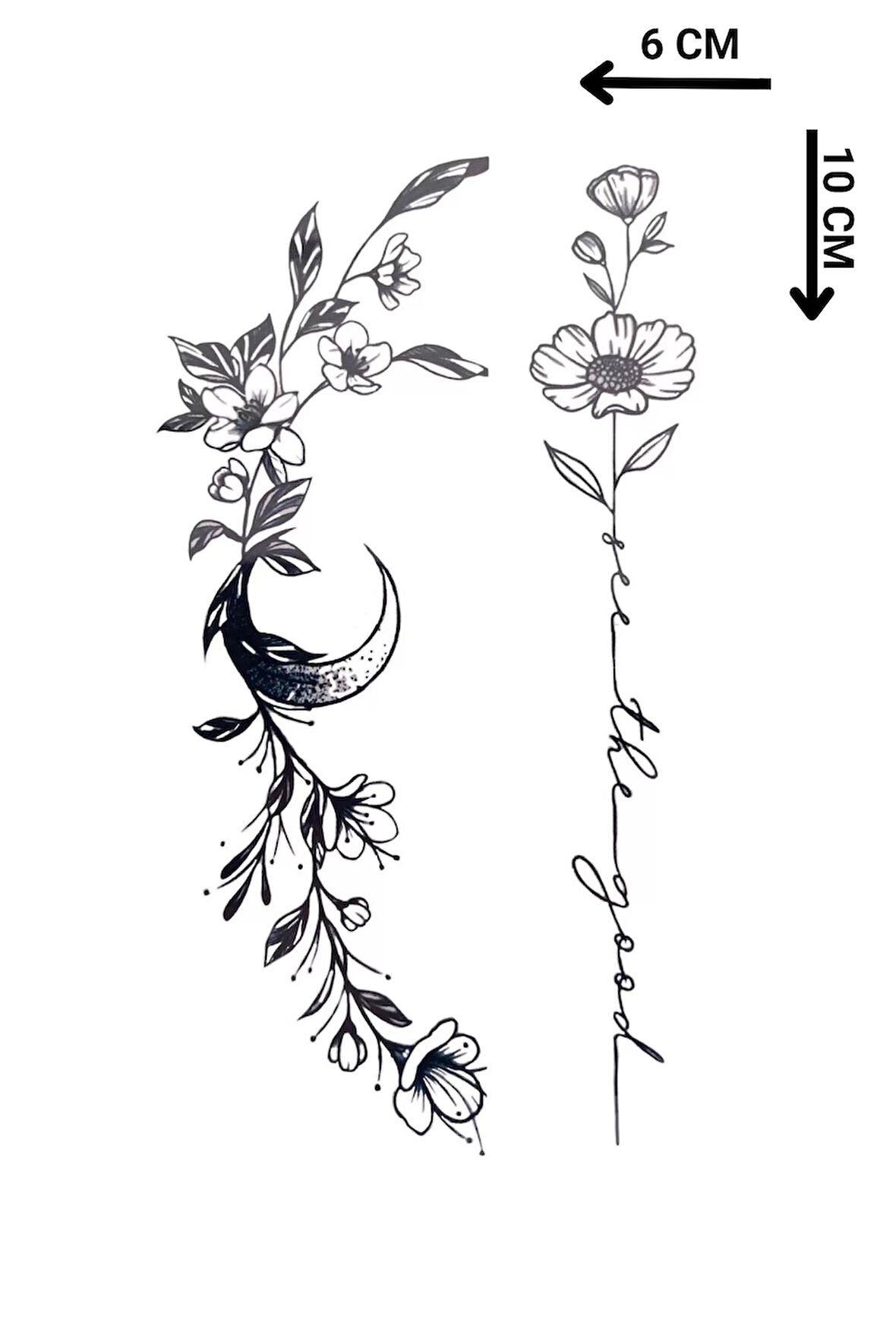 Geçici Çiçek Figürlü Dövme Tatto