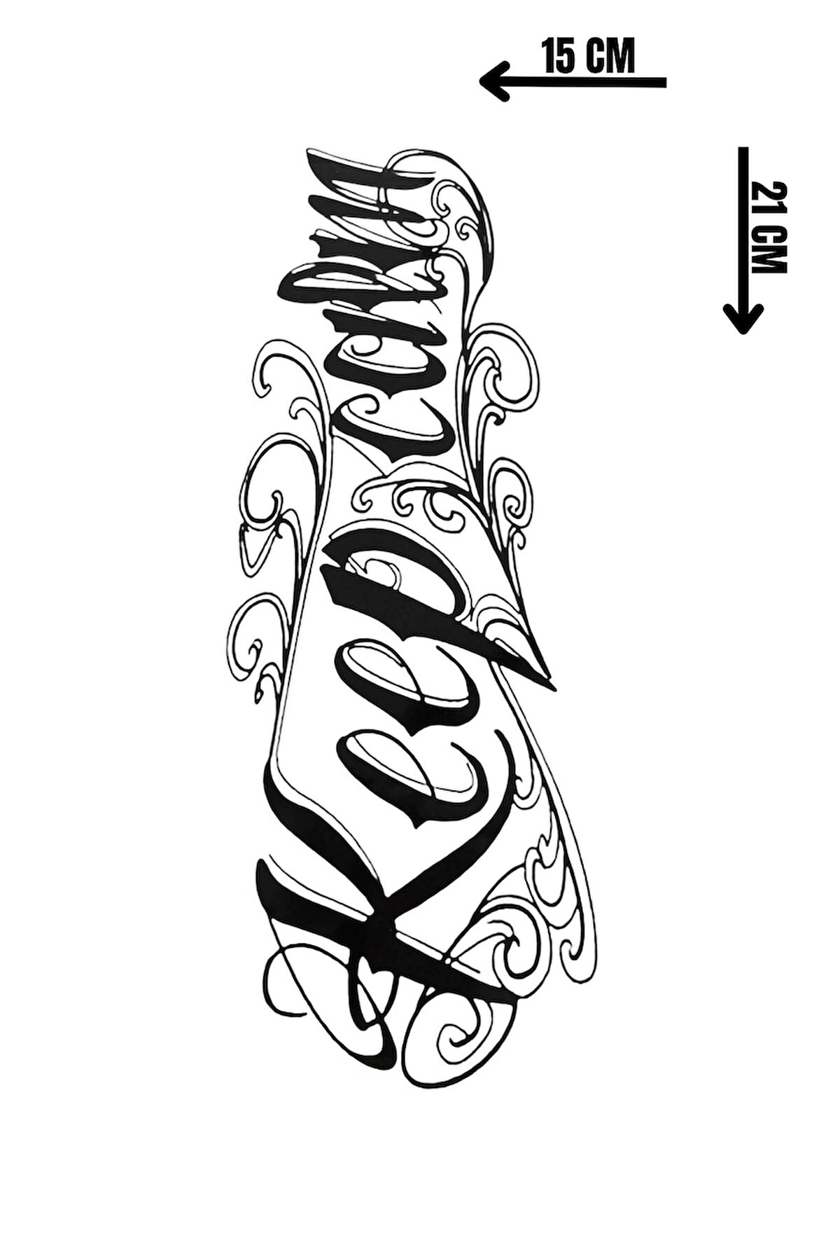 Geçici Yazı Detaylı Dövme Tattoo