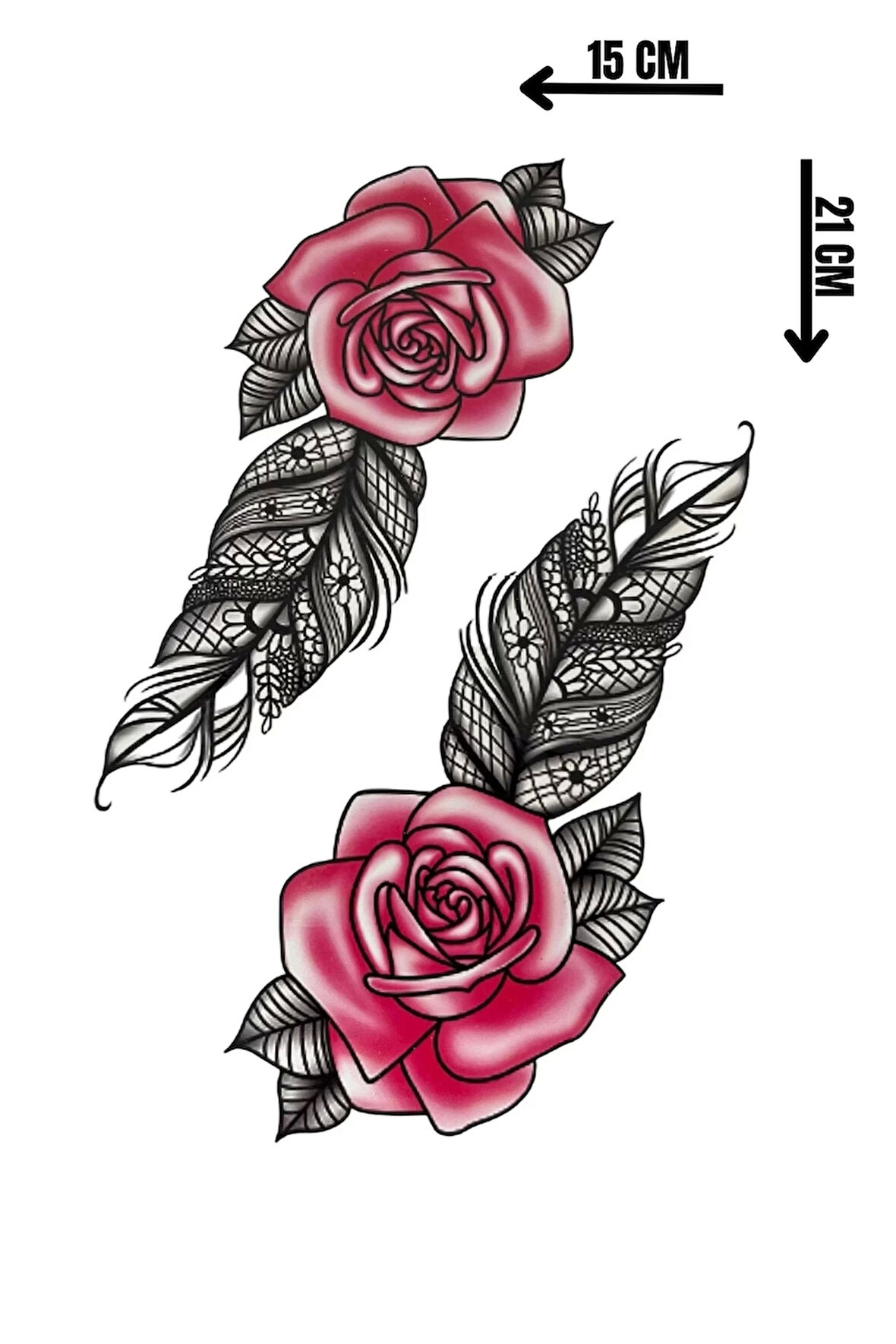 Geçici Gül Figürlü Dövme Tattoo