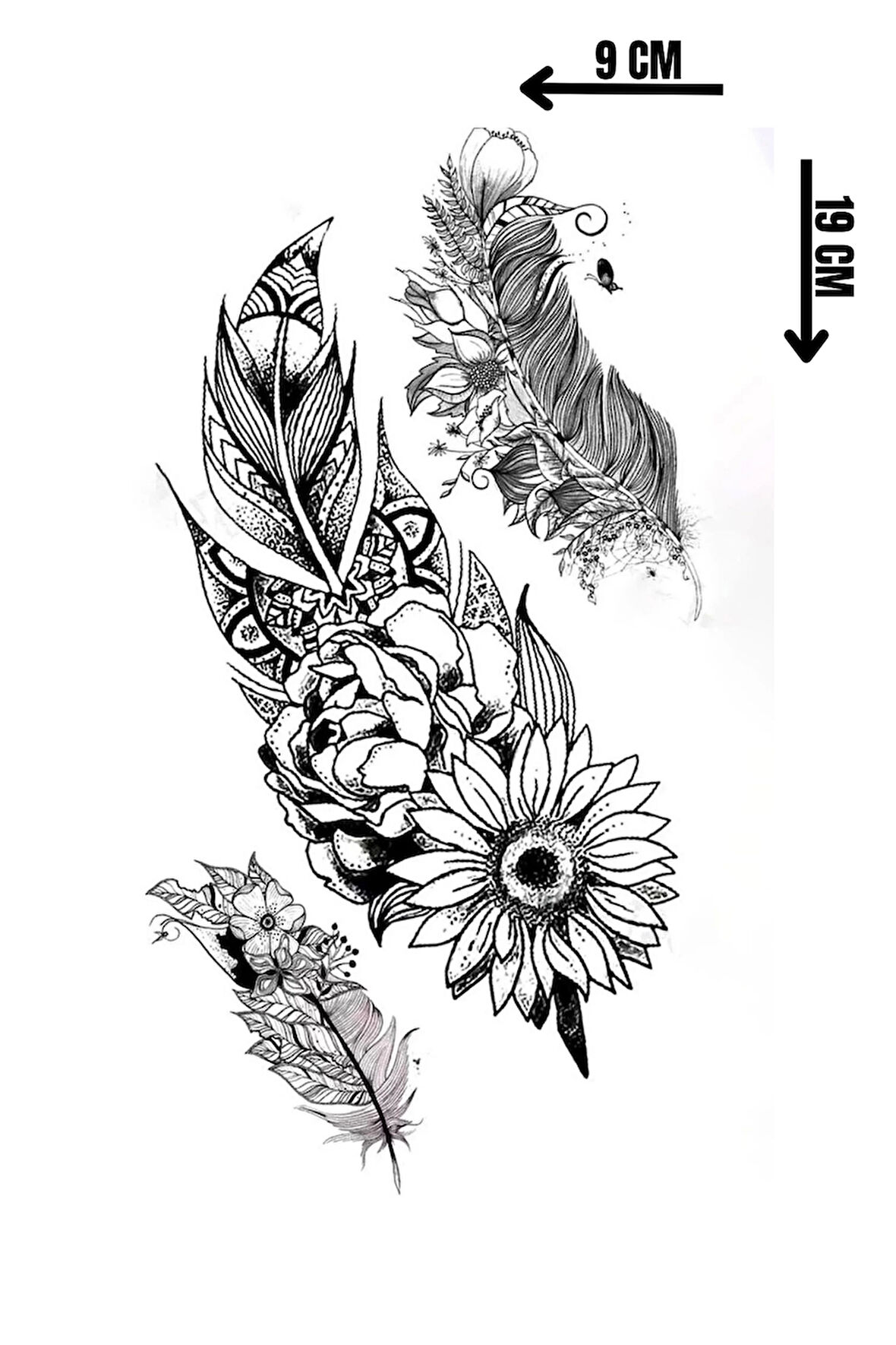 Geçici Tüy Figürlü Dövme Tattoo