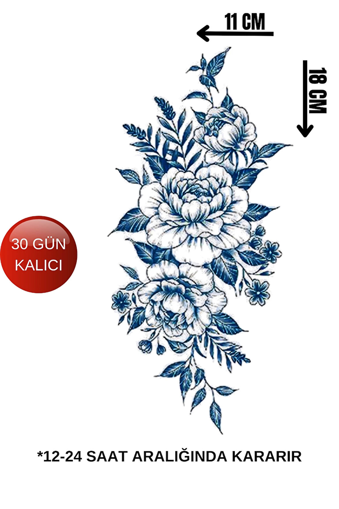 Çiçek Figürlü 12 Saat Sonra Kararan Geçici Dövme Tattoo