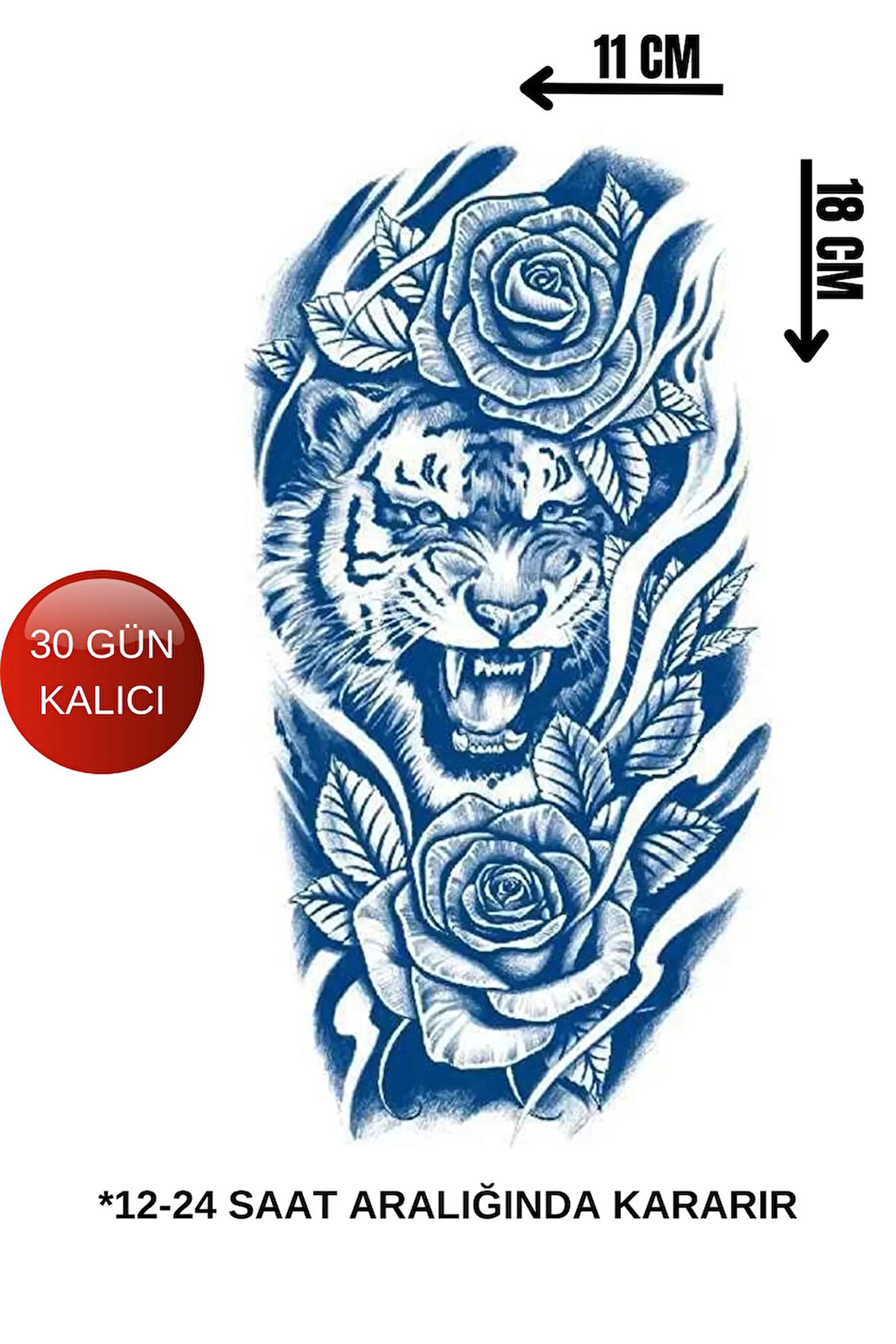Aslan Figürlü 12 Saat Sonra Kararan Geçici Dövme Tattoo