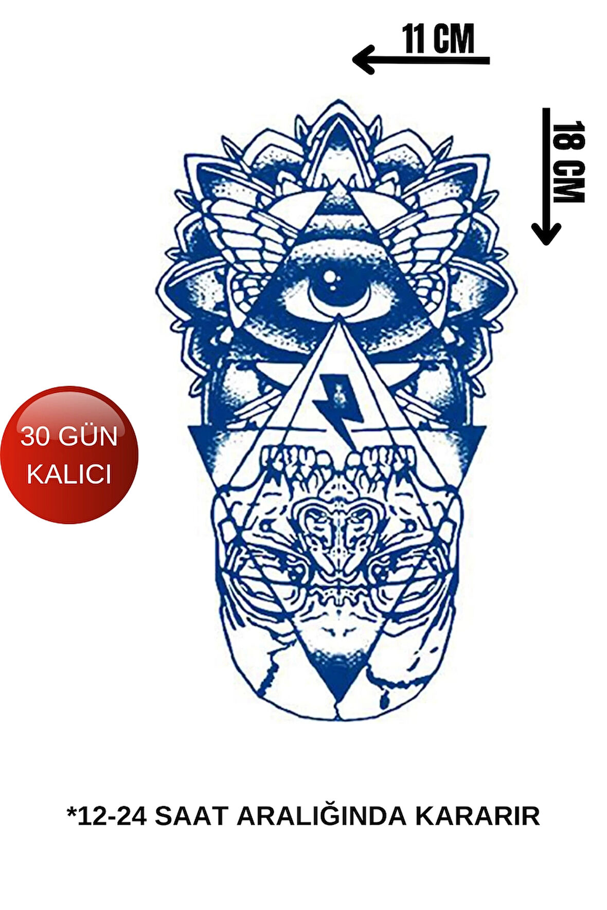 Göz Figürlü 12 Saat Sonra Kararan Geçici Dövme Tattoo