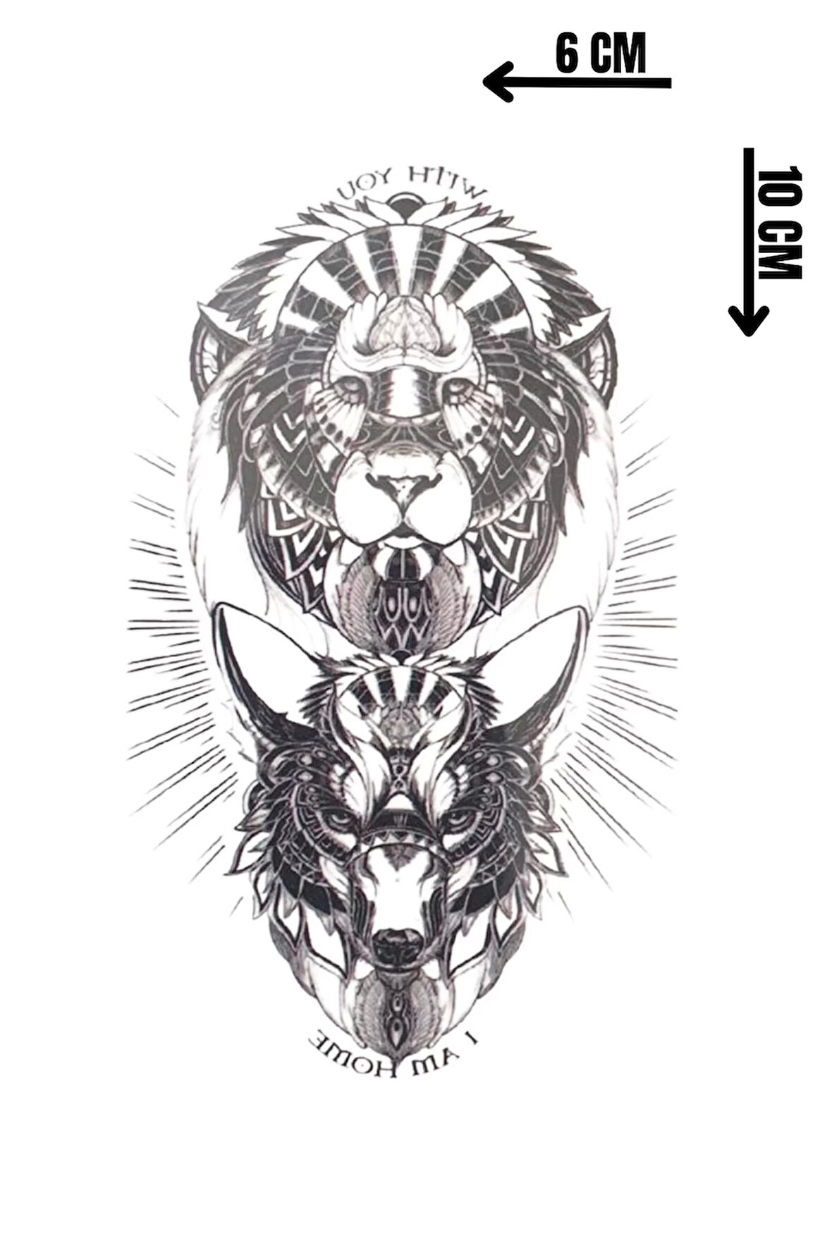 Geçici Aslan Figürlü Mini Dövme Tattoo