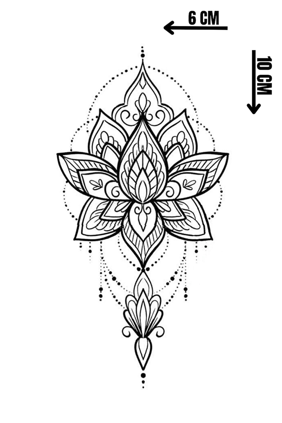 Geçici Lotus Figürlü Mini Dövme Tattoo