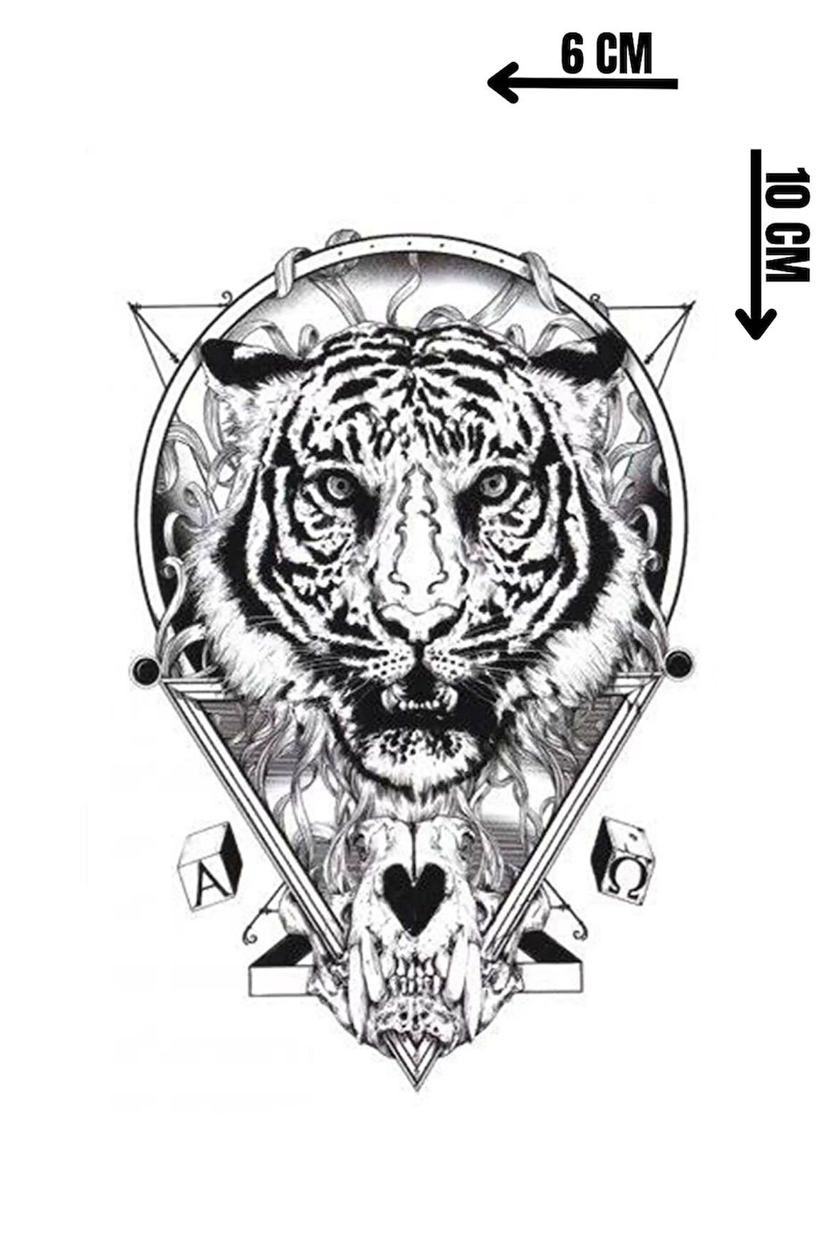 Geçici Aslan Figürlü Mini Dövme Tattoo
