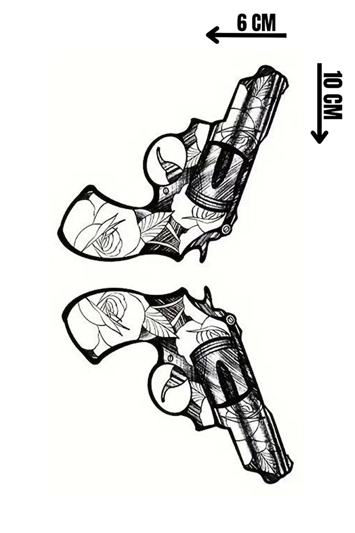 Geçici Silah Figürlü Mini Dövme Tattoo