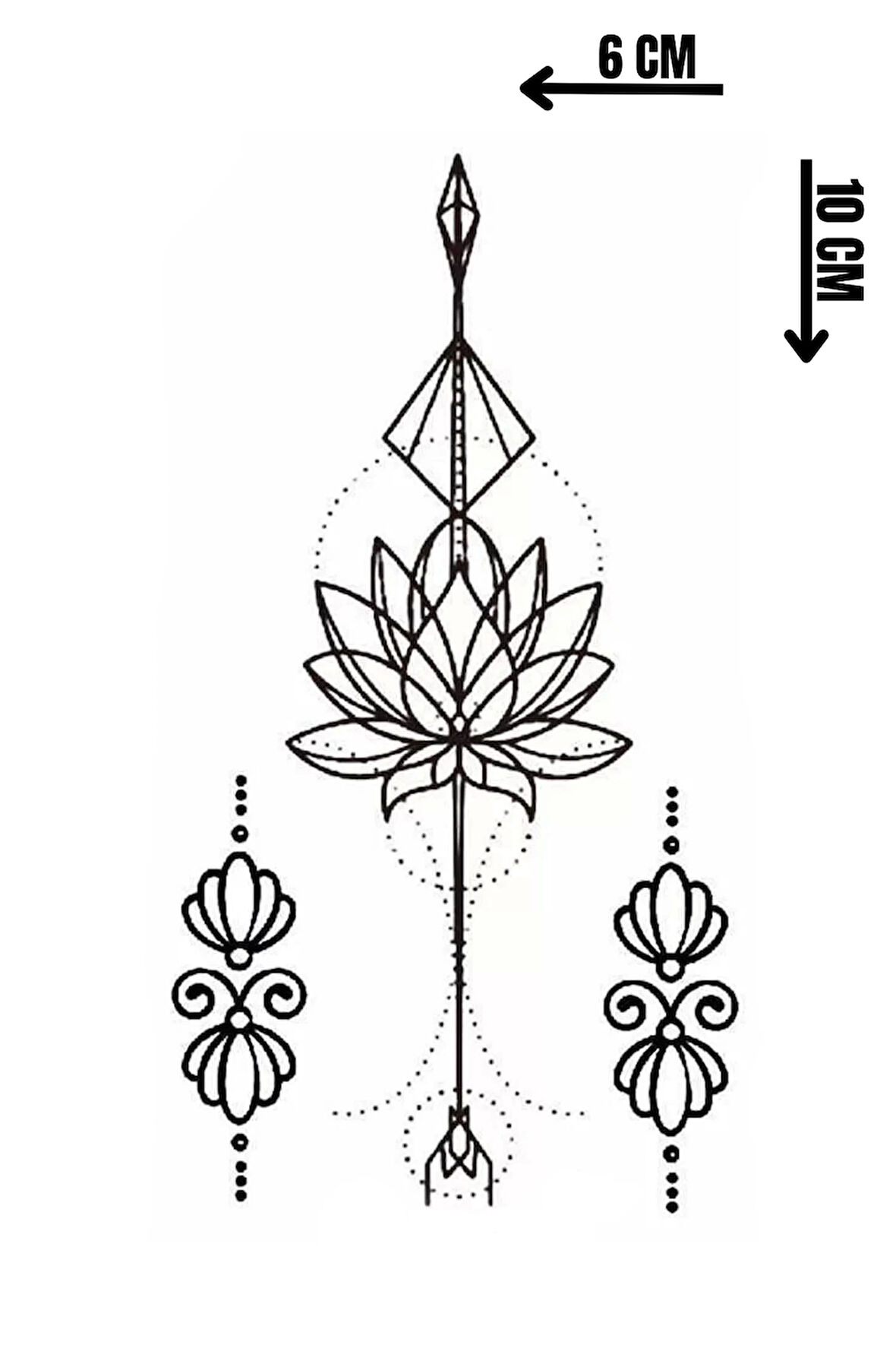Geçici Lotus Figürlü Mini Dövme Tattoo
