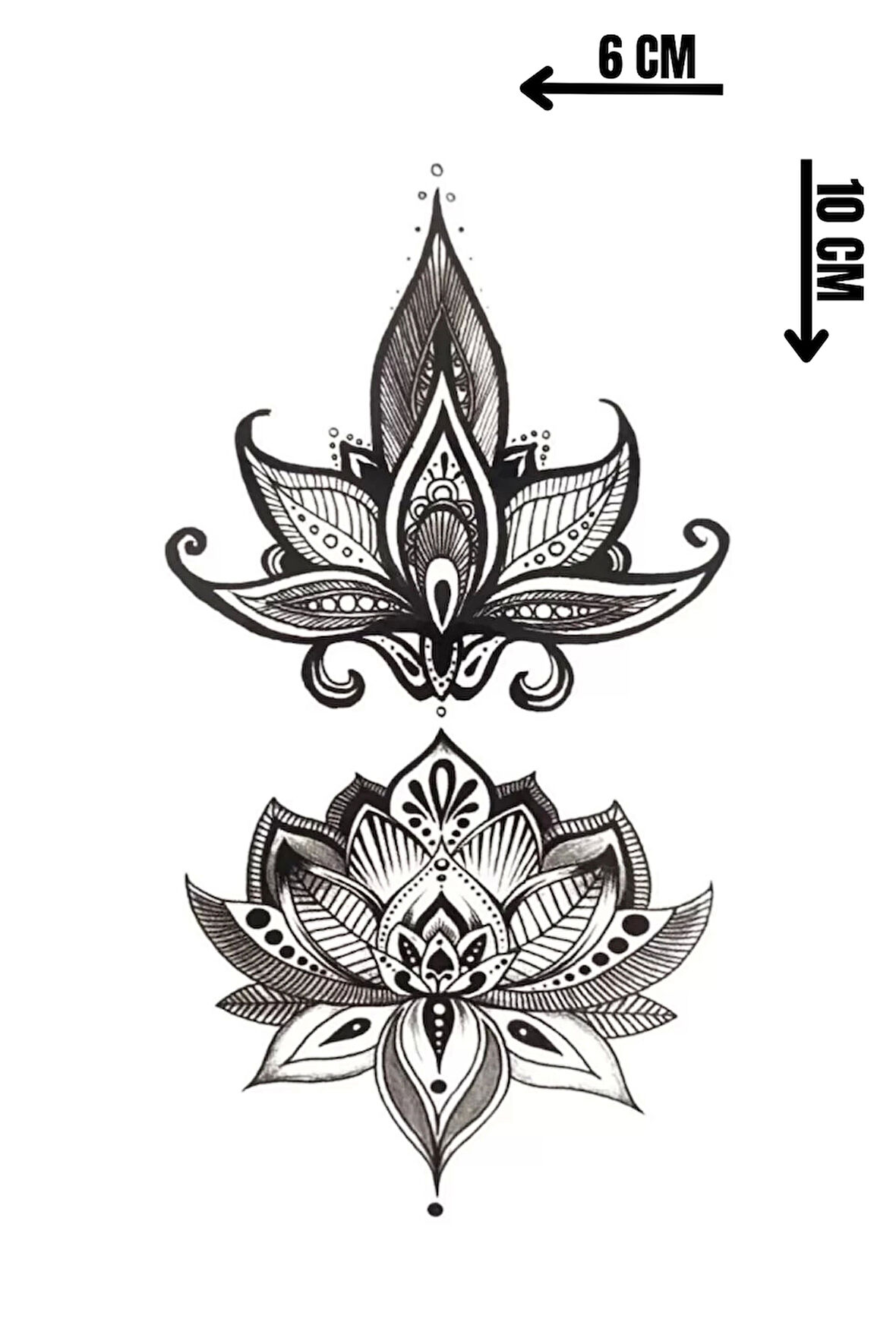 Geçici Lotus Figürlü Mini Dövme Tattoo