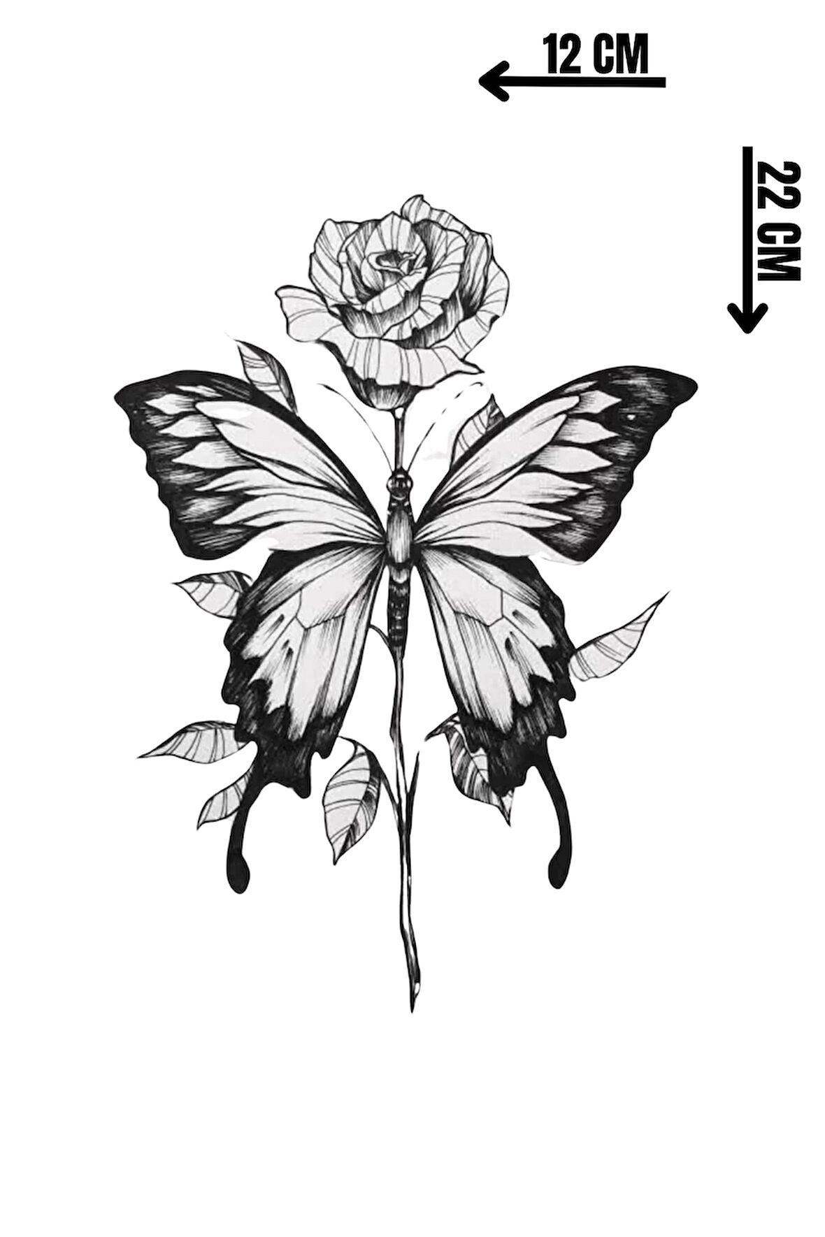 Geçici Kelebek Figürlü Dövme Tattoo
