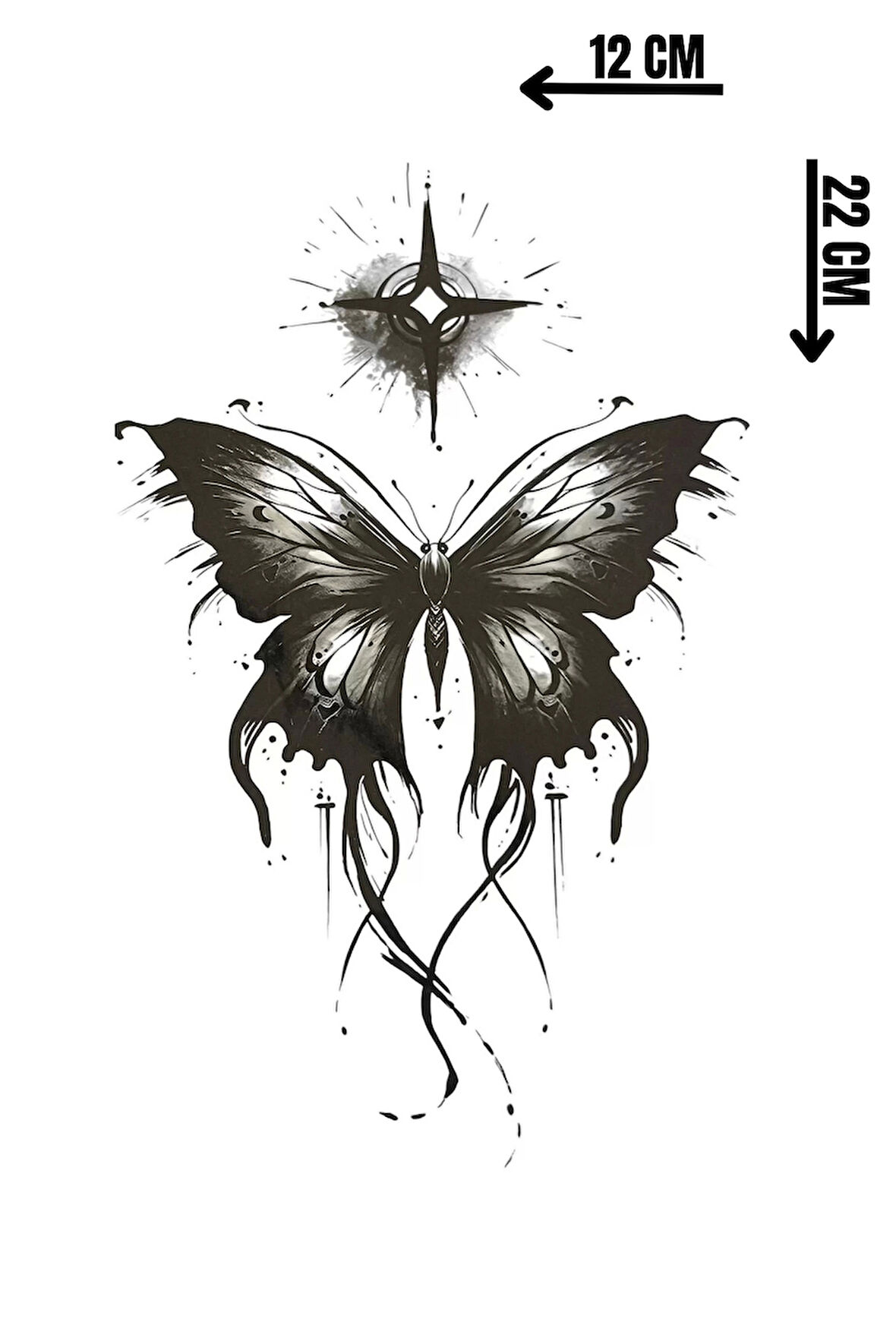 Geçici Kelebek Figürlü Dövme Tattoo