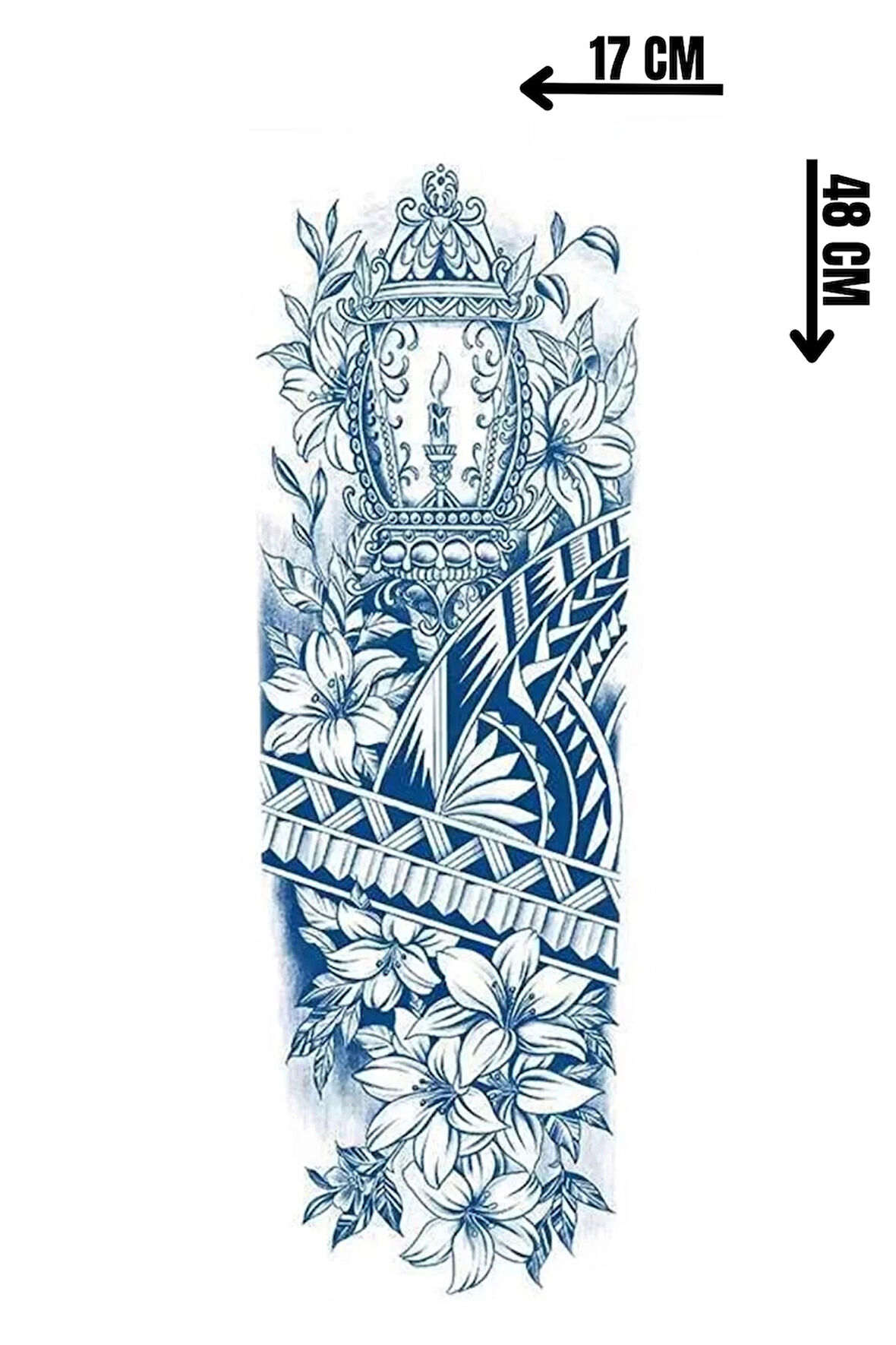 Çiçek Figürlü 12 Saat Sonra Kararan Geçici Kol Dövme Tattoo