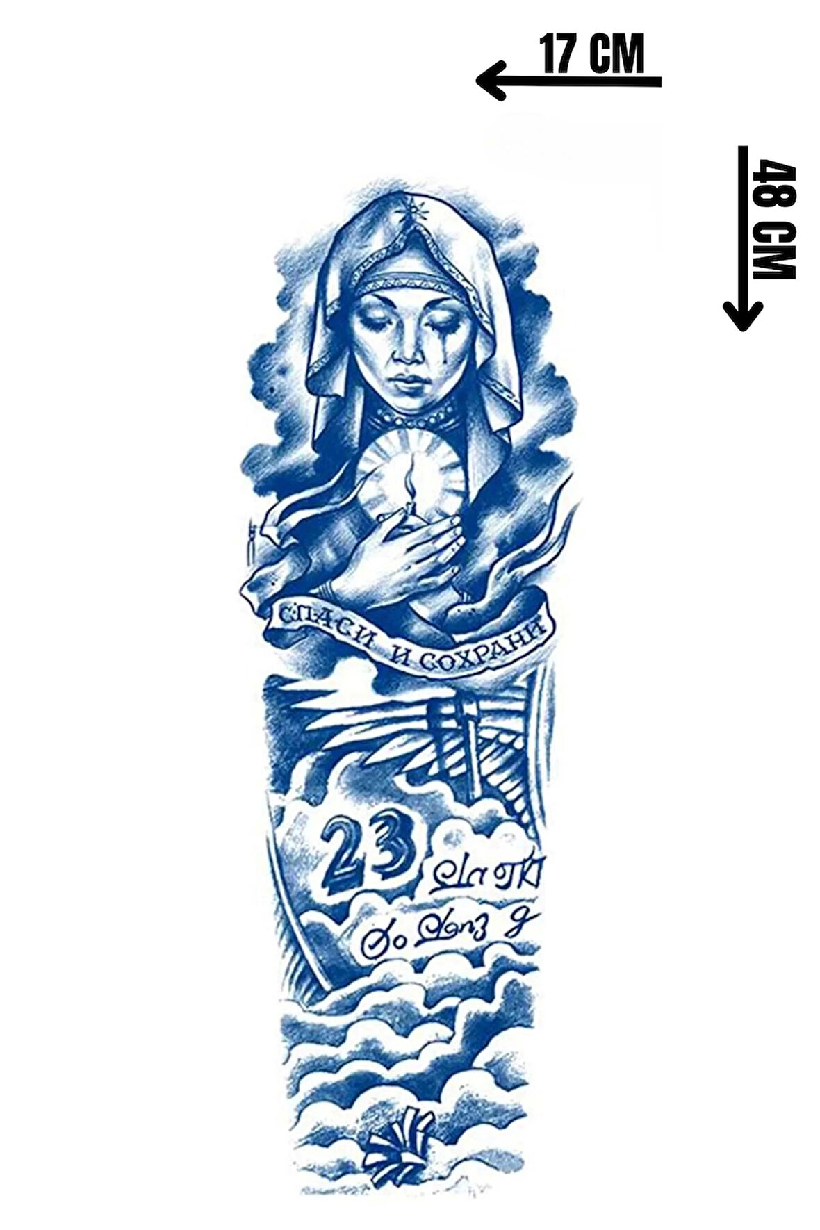 Rahibe Figürlü 12 Saat Sonra Kararan Geçici Kol Dövme Tattoo