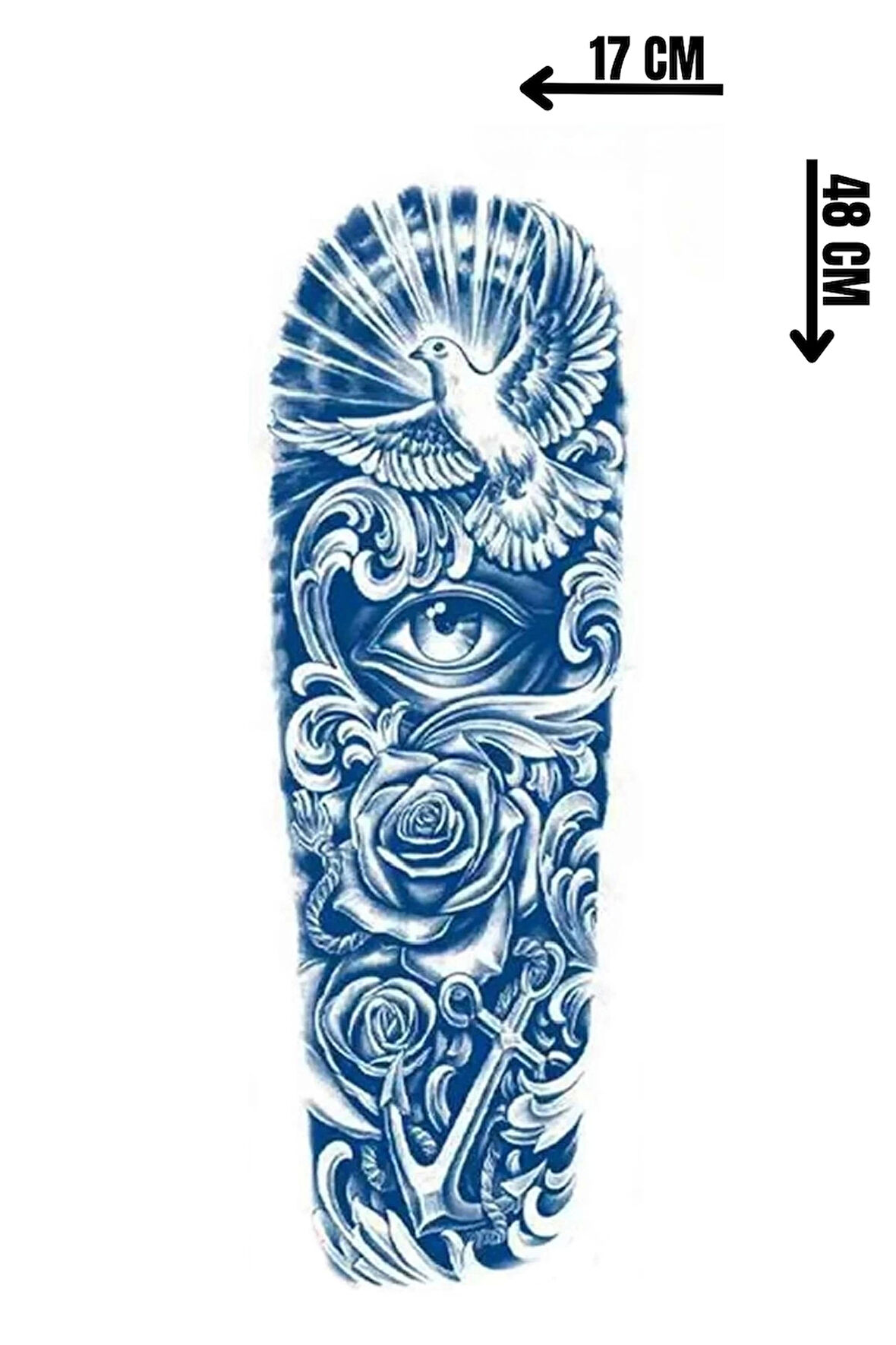 Güvercin Ve Göz Figürlü 12 Saat Sonra Kararan Geçici Kol Dövme Tattoo