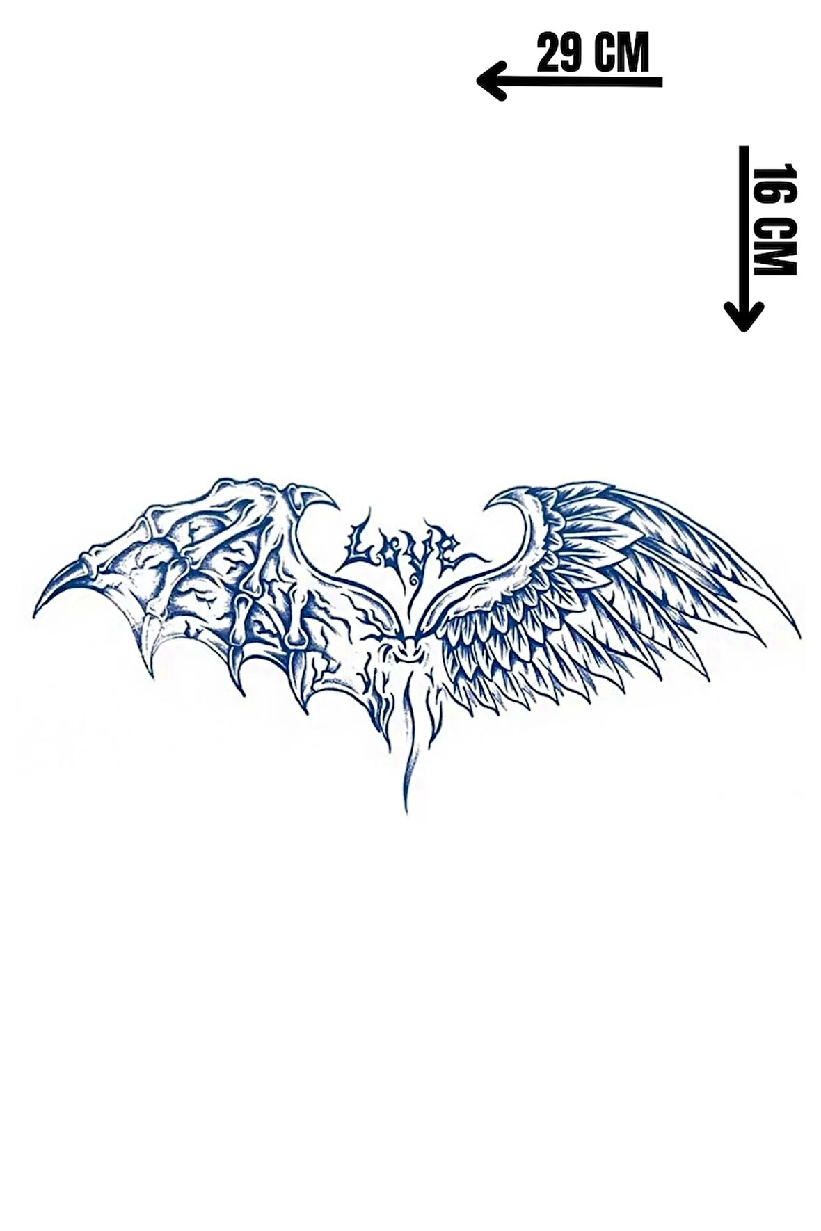 Kanat Figürlü 12 Saat Sonra Kararan Geçici Dövme Tattoo