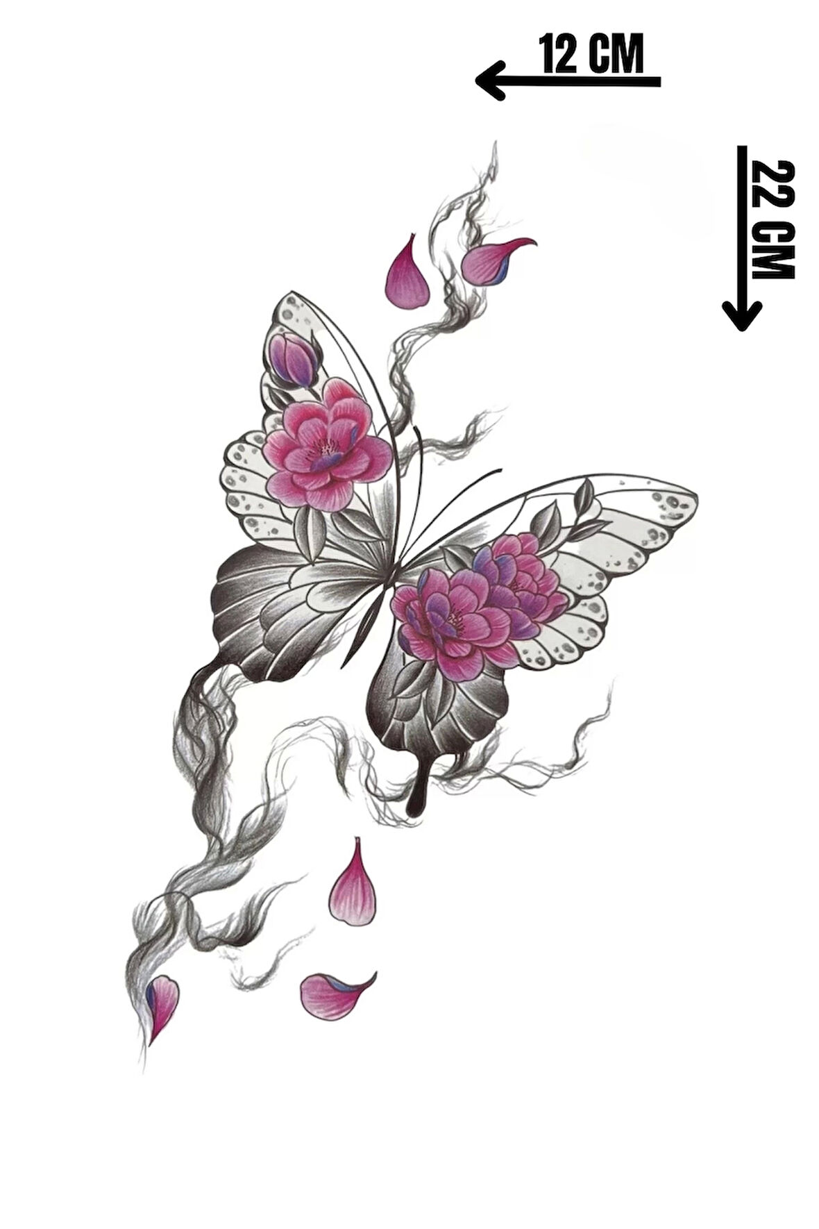 Geçici Kelebek Figürlü Dövme Tattoo
