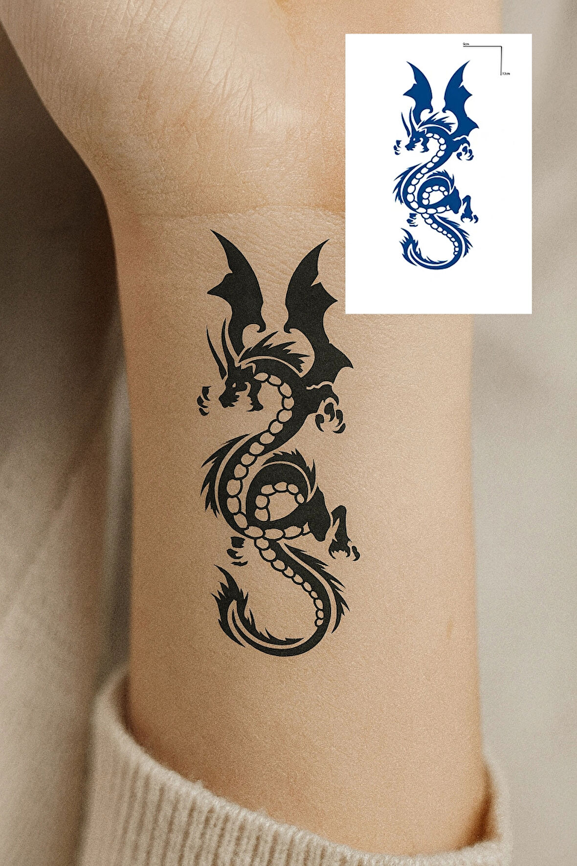 Ejderha 12 Saat Sonra Kararan Geçici Dövme Tattoo