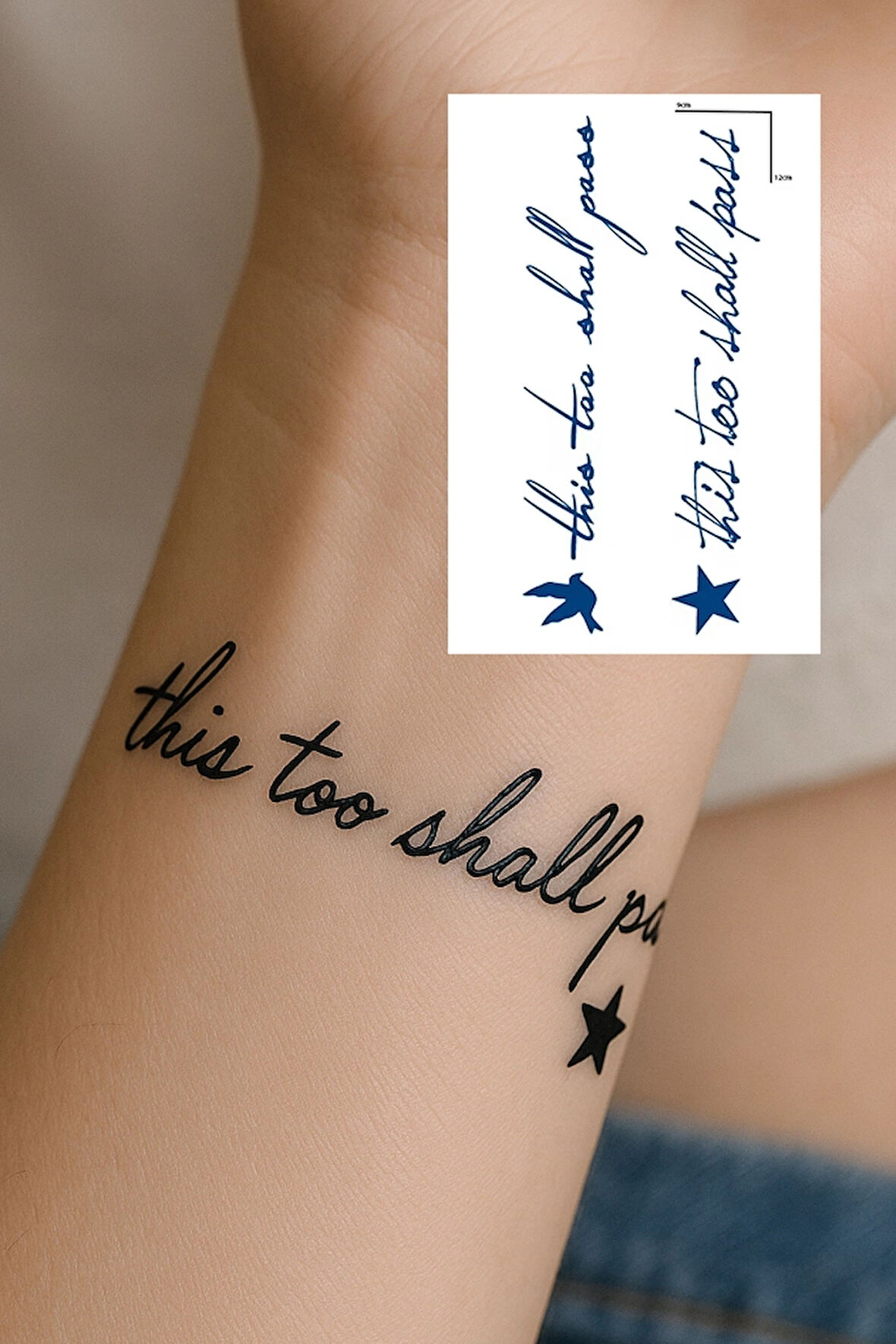 Yazı Detaylı 12 Saat Sonra Kararan Geçici Dövme Tattoo