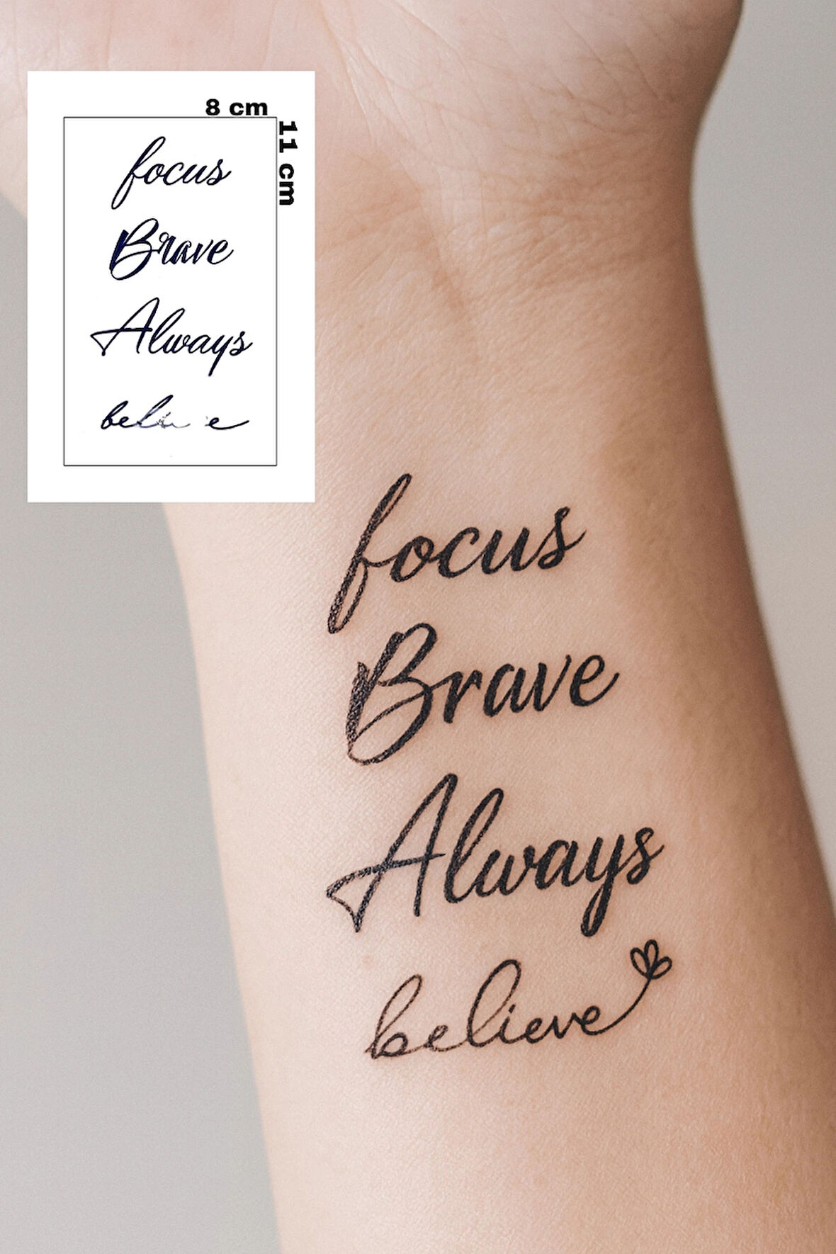 Yazı Detaylı 12 Saat Sonra Kararan Geçici Dövme Tattoo