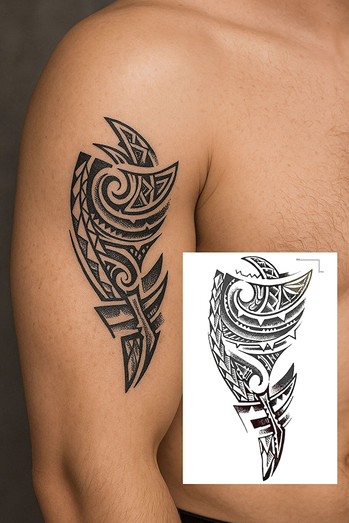 Geçici Tribal Figürlü Dövme Tattoo