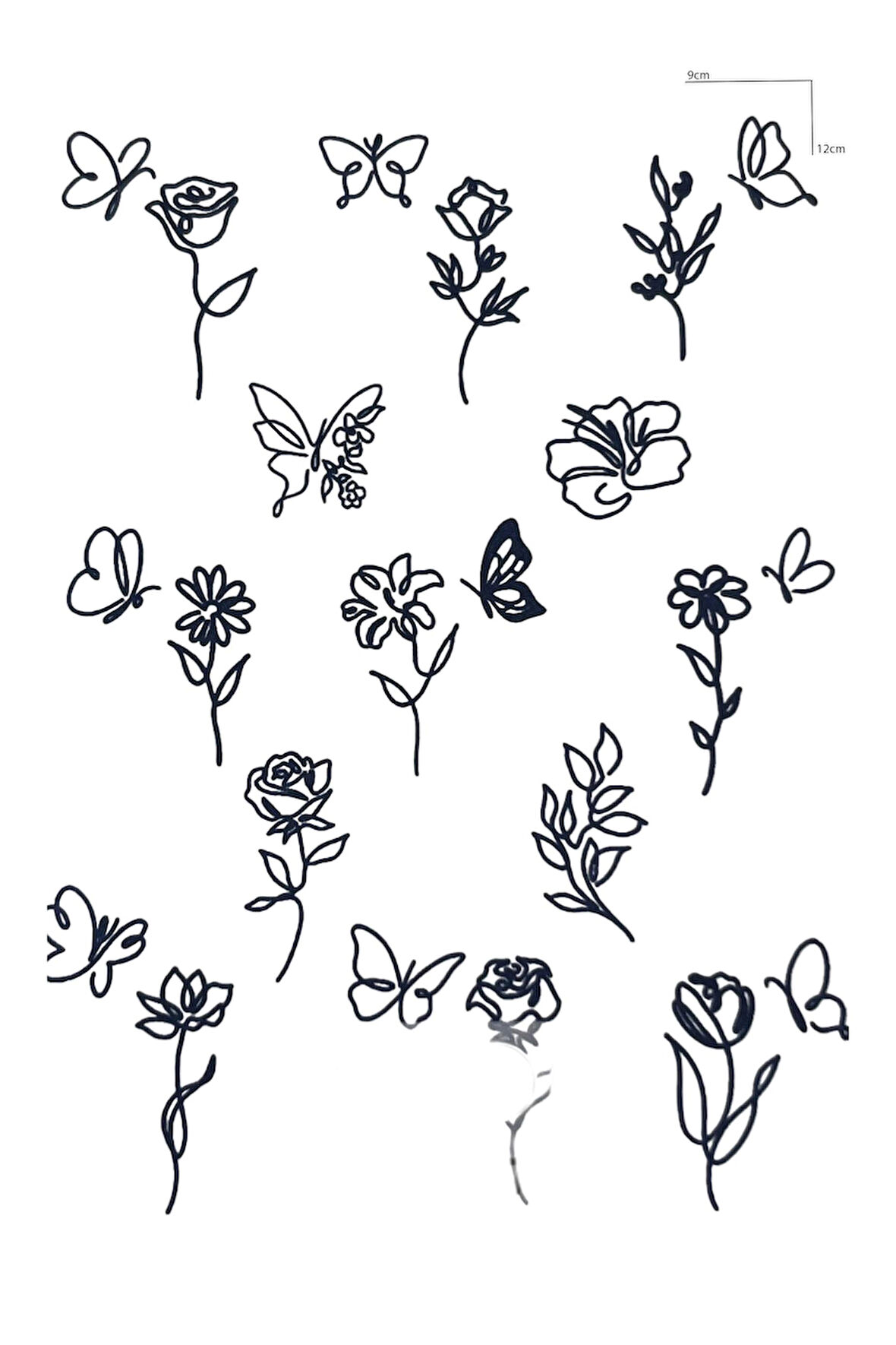 Çiçek Figürlü 12 Saat Sonra Kararan Geçici Dövme Tattoo