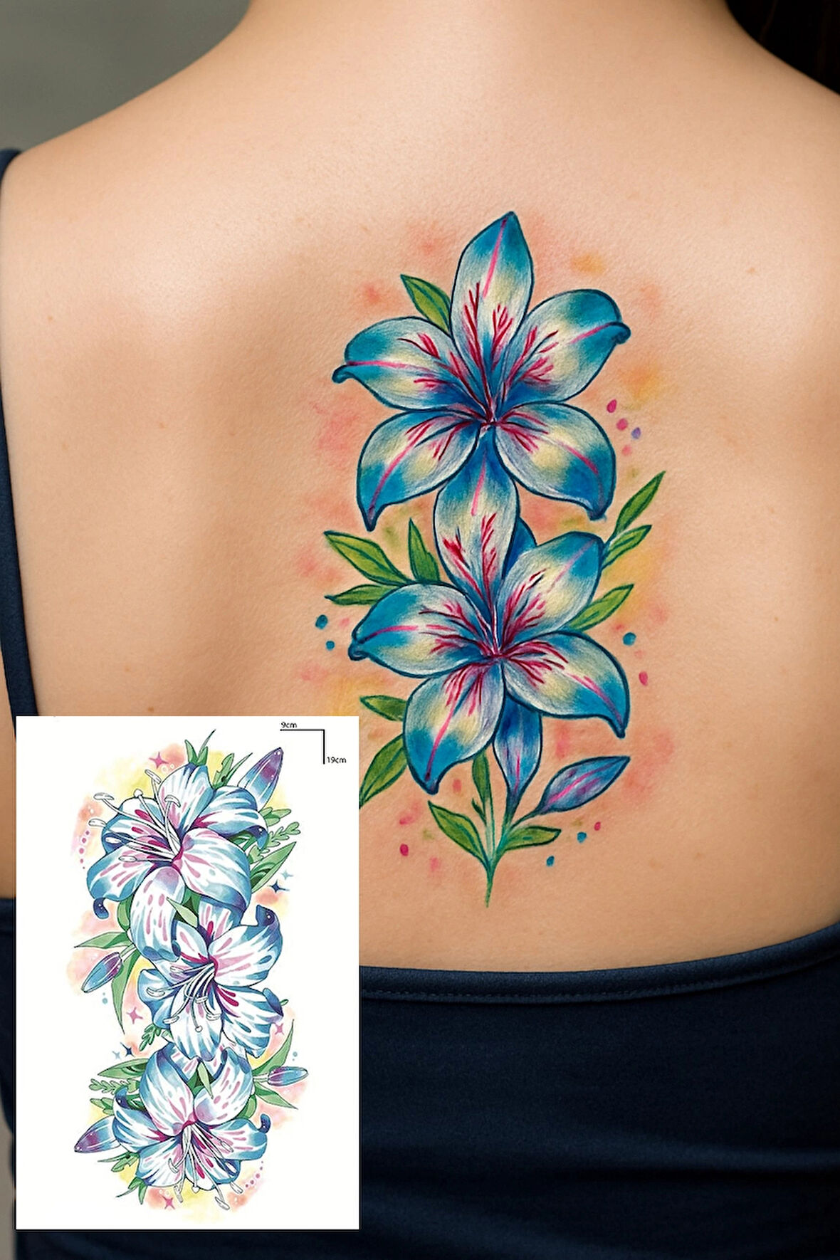 Geçici Çiçek Figürlü Dövme Tattoo