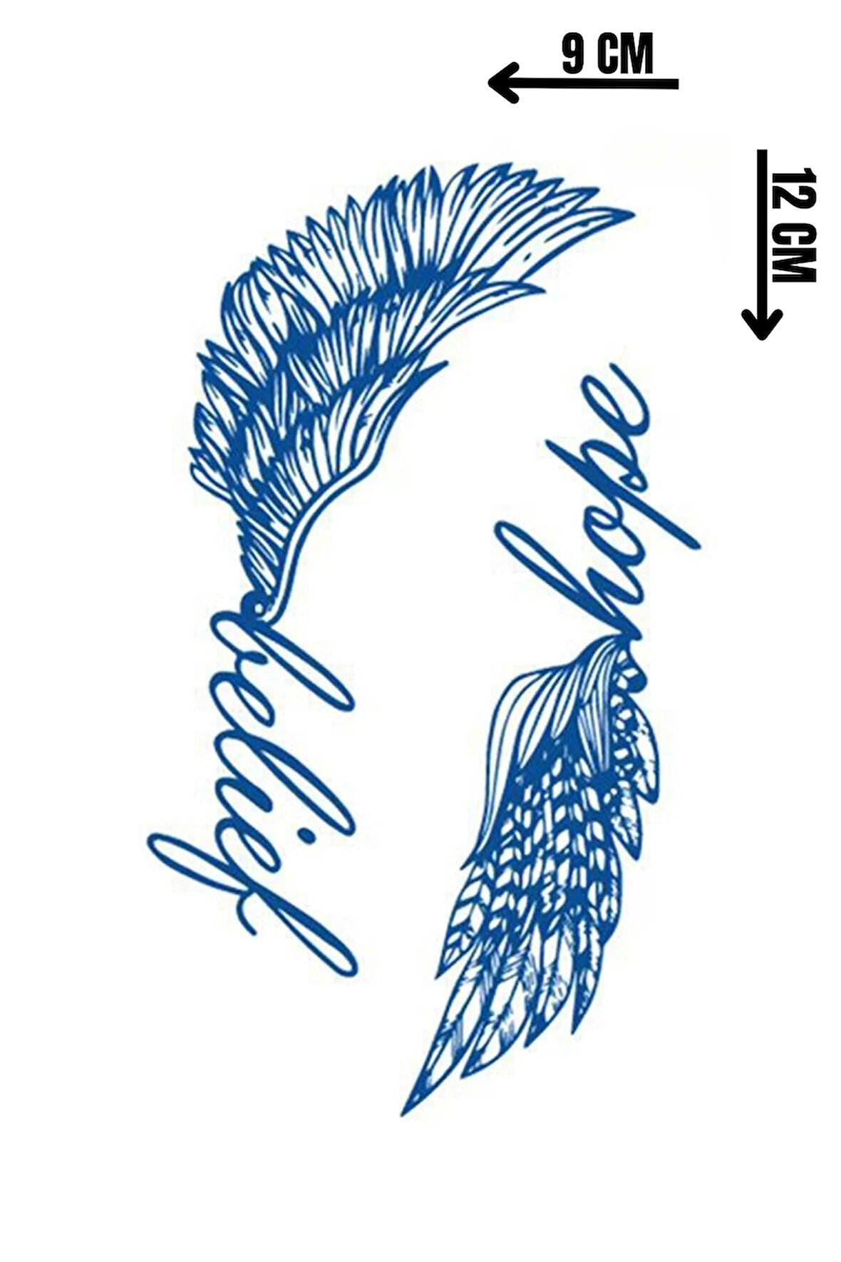 Kanat Figürlü 12 Saat Sonra Kararan Geçici Dövme Tattoo