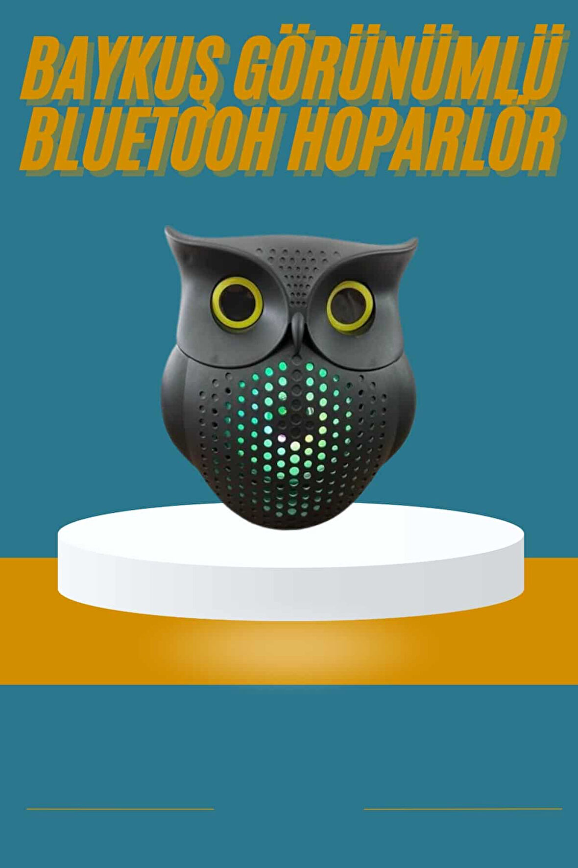 Baykuş Görünümlü Işıklı Bluetooth Speaker Bluetooth Hoparlör