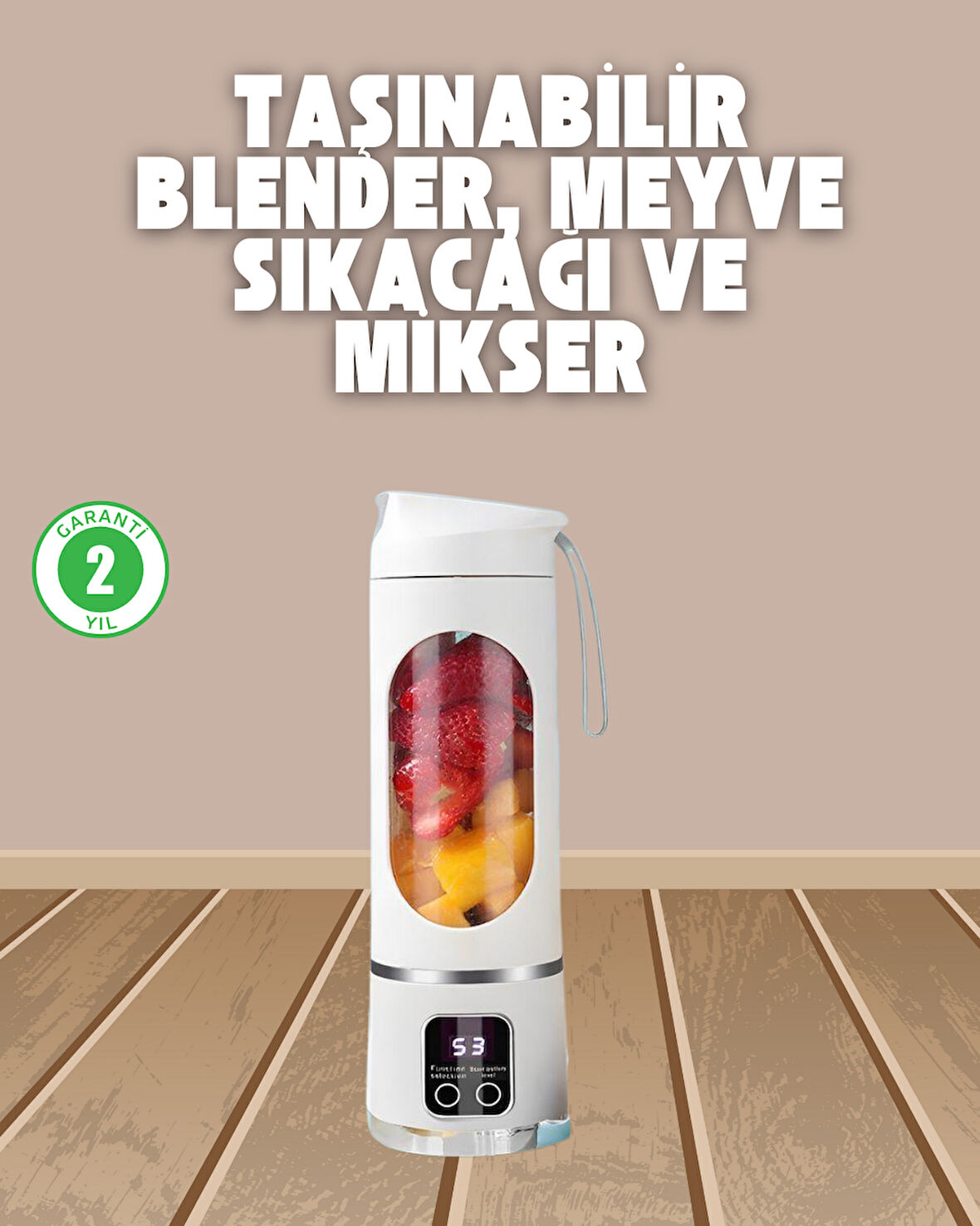 Şarjlı Blender – 12 Bıçaklı, 450 ml Kapasiteli, Taşınabilir Tip-C Mikser