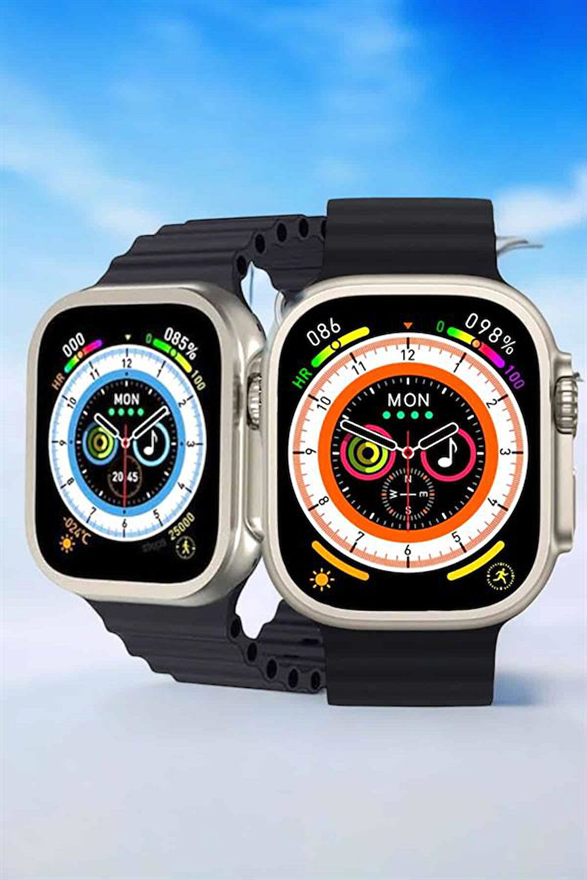 Bluetooth Bağlantılı Nabız, Kan Basıncı, Oksijen Ölçer Akıllı Saat