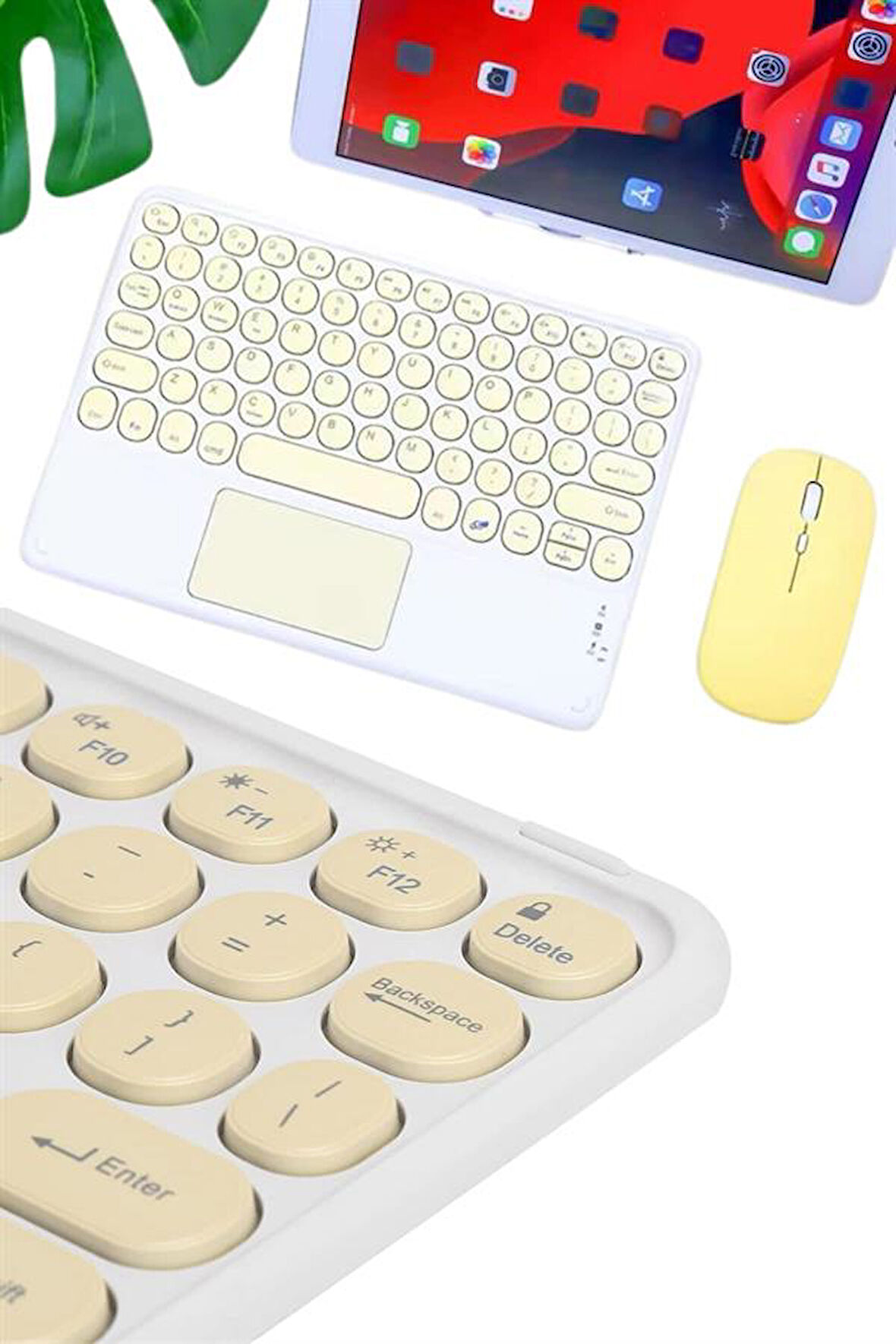 Touchpad Tüm Cihazlara Uyumlu Bluetooth Klavye Touchpad Slim Kablosuz Wifi Q Klavye