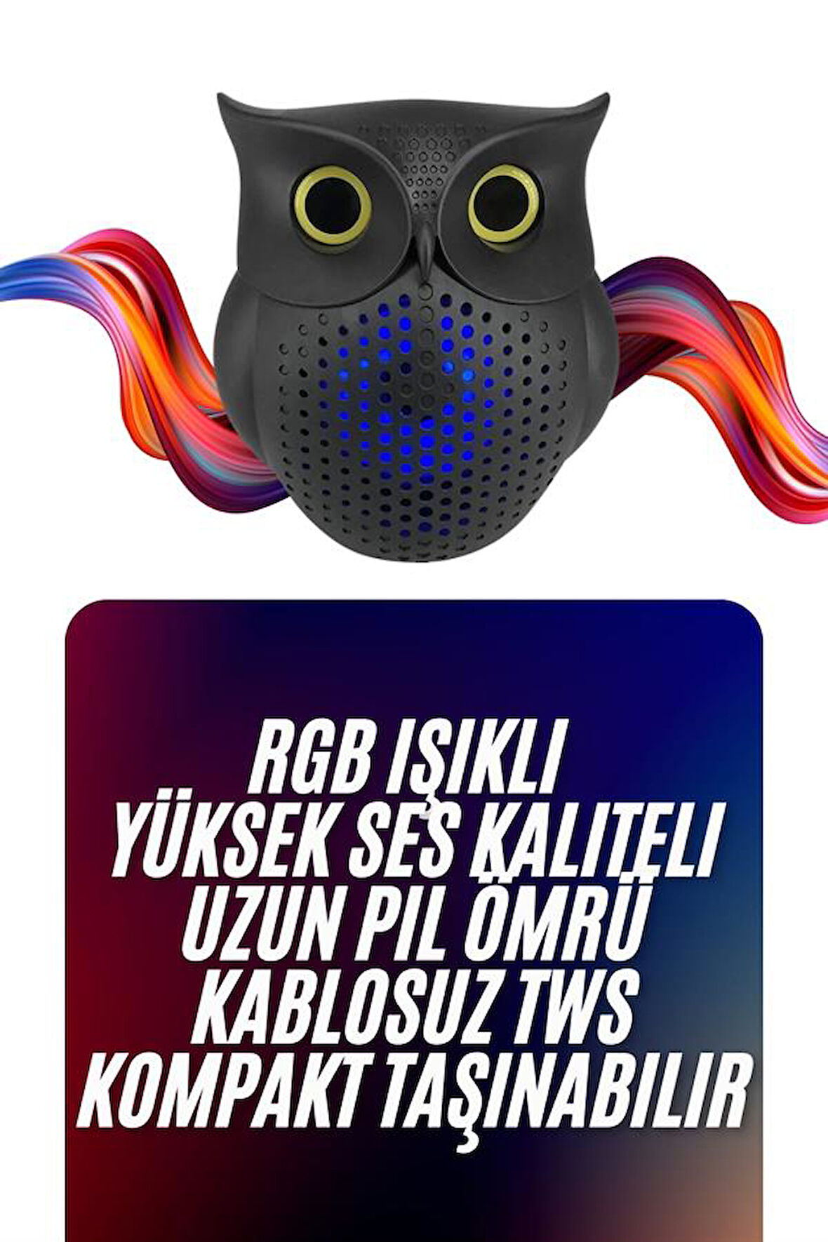Baykuş Tasarımlı Mini Bluetooth Speaker Yüksek Ses Kaliteli Taşınabilir