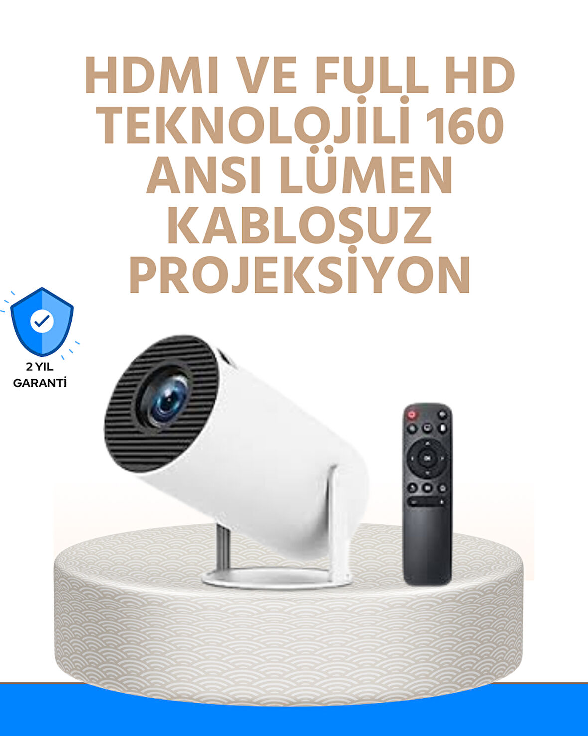 Kablosuz ve Kablolu Bağlantı Seçenekli Ev Tipi Projeksiyon
