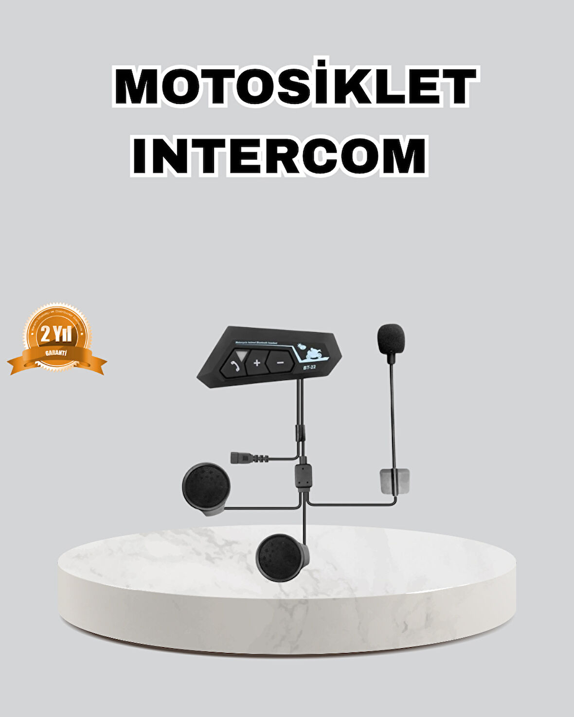 Motosiklet Kaskı İçin Bluetooth Kulaklık – Kablosuz, Mikrofonlu, Gürültü Azaltmalı BT22