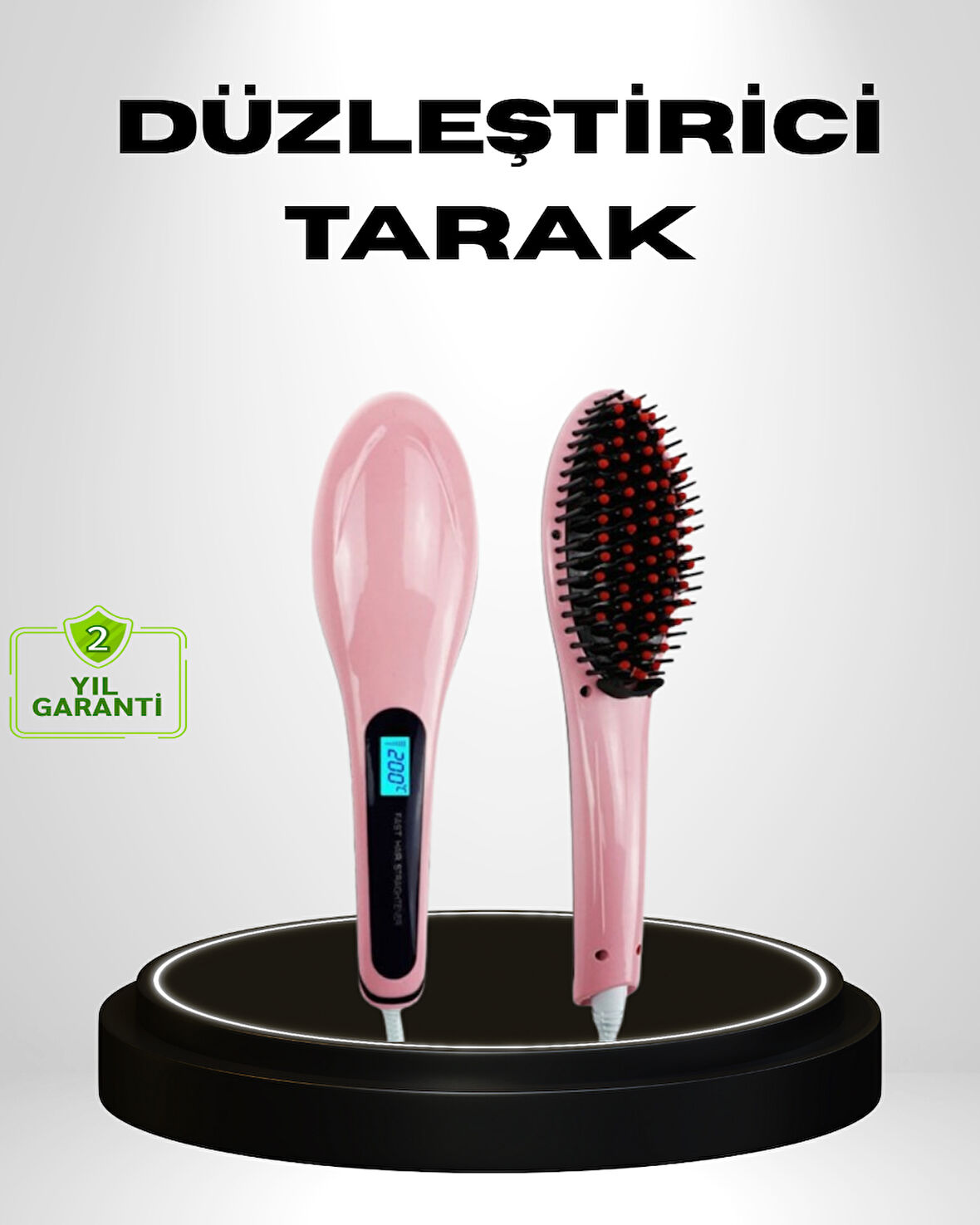 Seramik Plakalı Elektrikli Saç Düzleştirici – Hızlı Isınma, Uzun Kablo, 25W–39W Güç