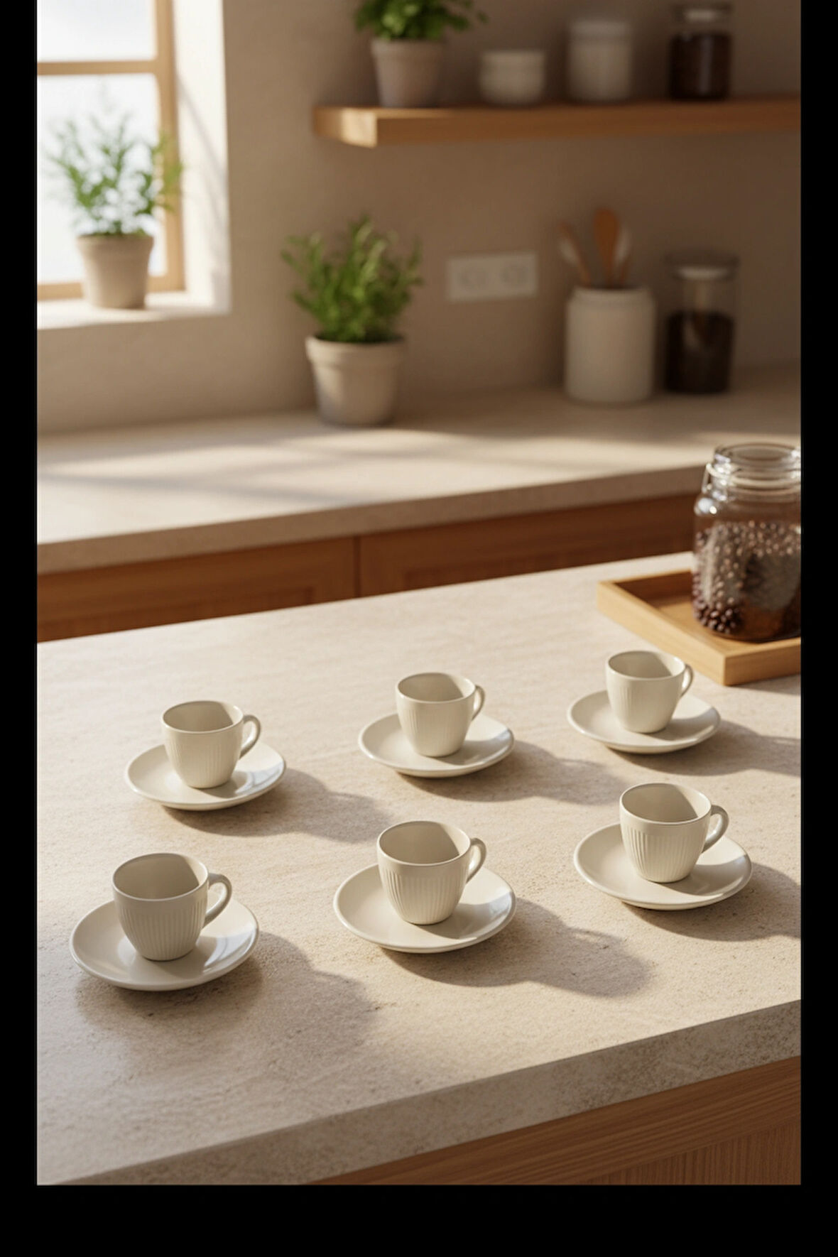 Supra 6 Kişilik Kahve Fincan takımı Beyaz 90 Ml