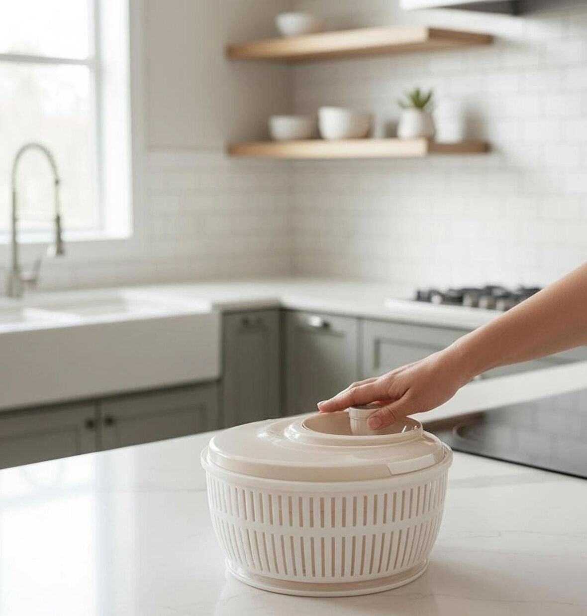 Berina Home Salata ve Sebze Kurutucu Jumbo Boy 5 Litre – Bpa Free, Bulaşık Makinesine Uyumlu