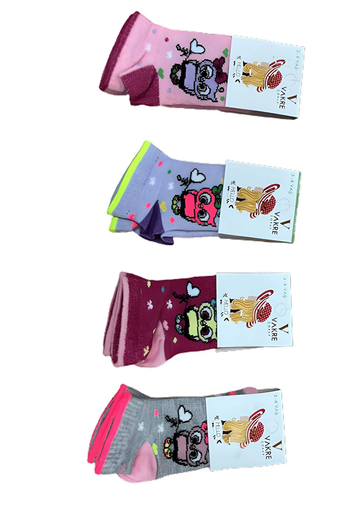 12 Çift Kız Çocuk Patik Çorap