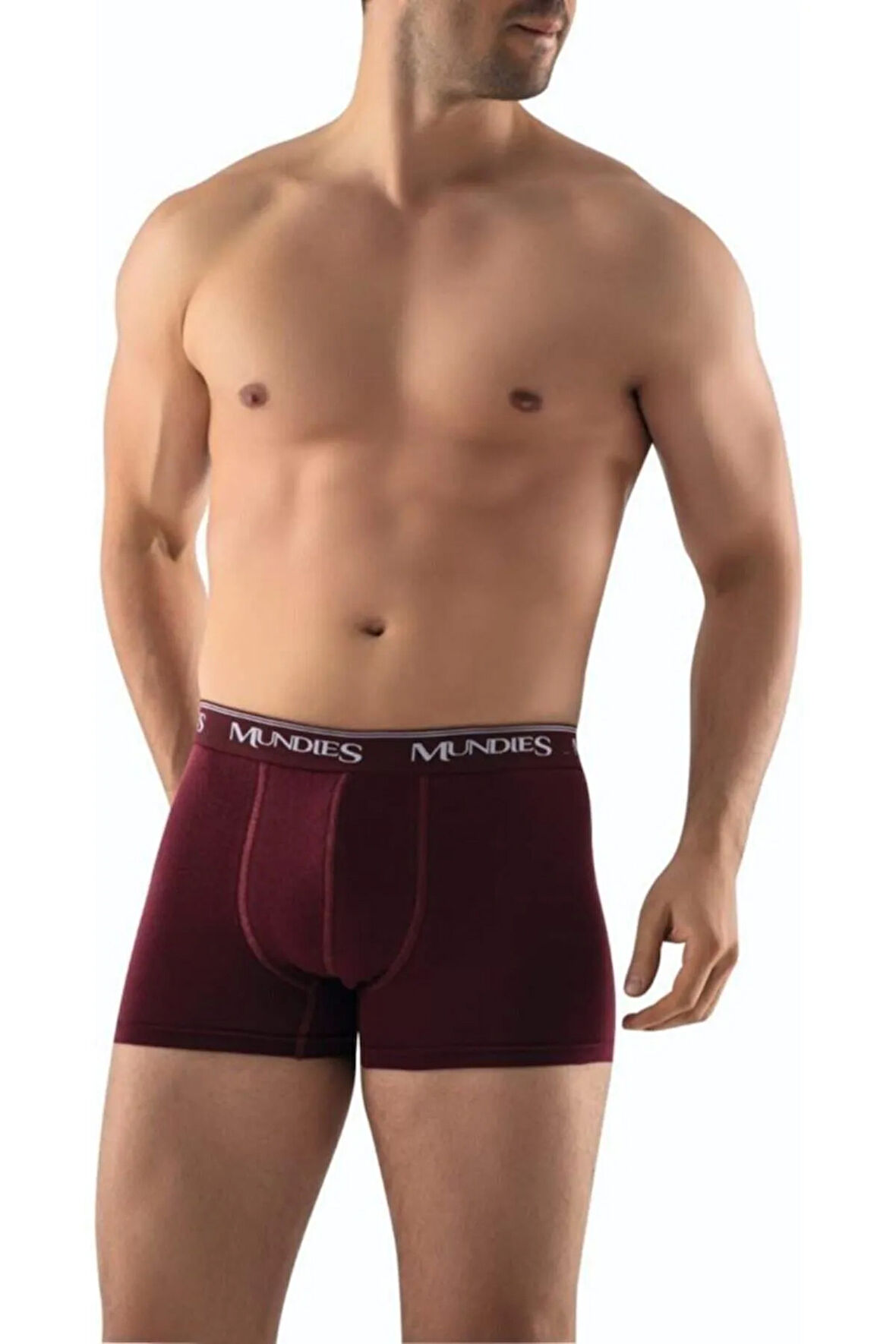 3 Adet Bordo Renk Likralı Boxer