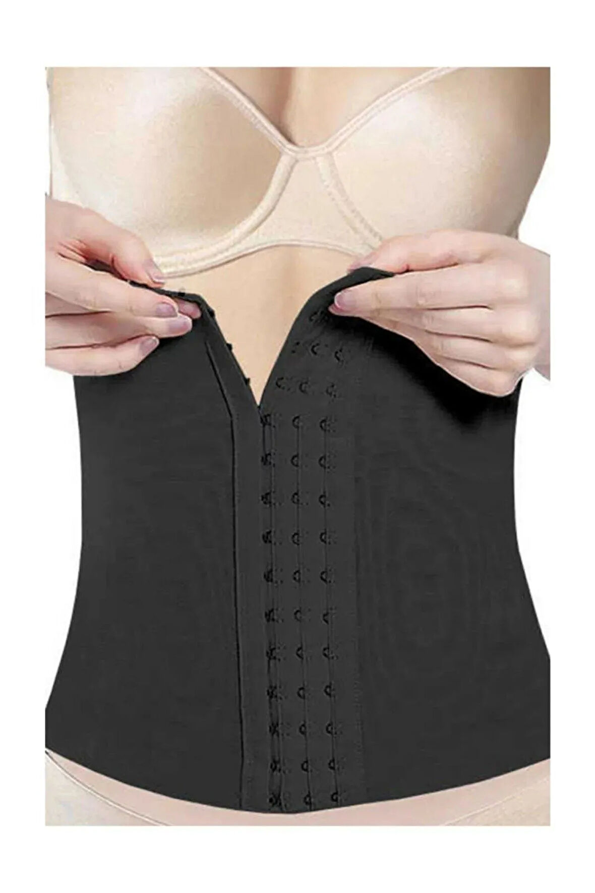 Siyah Renk Agraflı Ayarlı Bel Korse