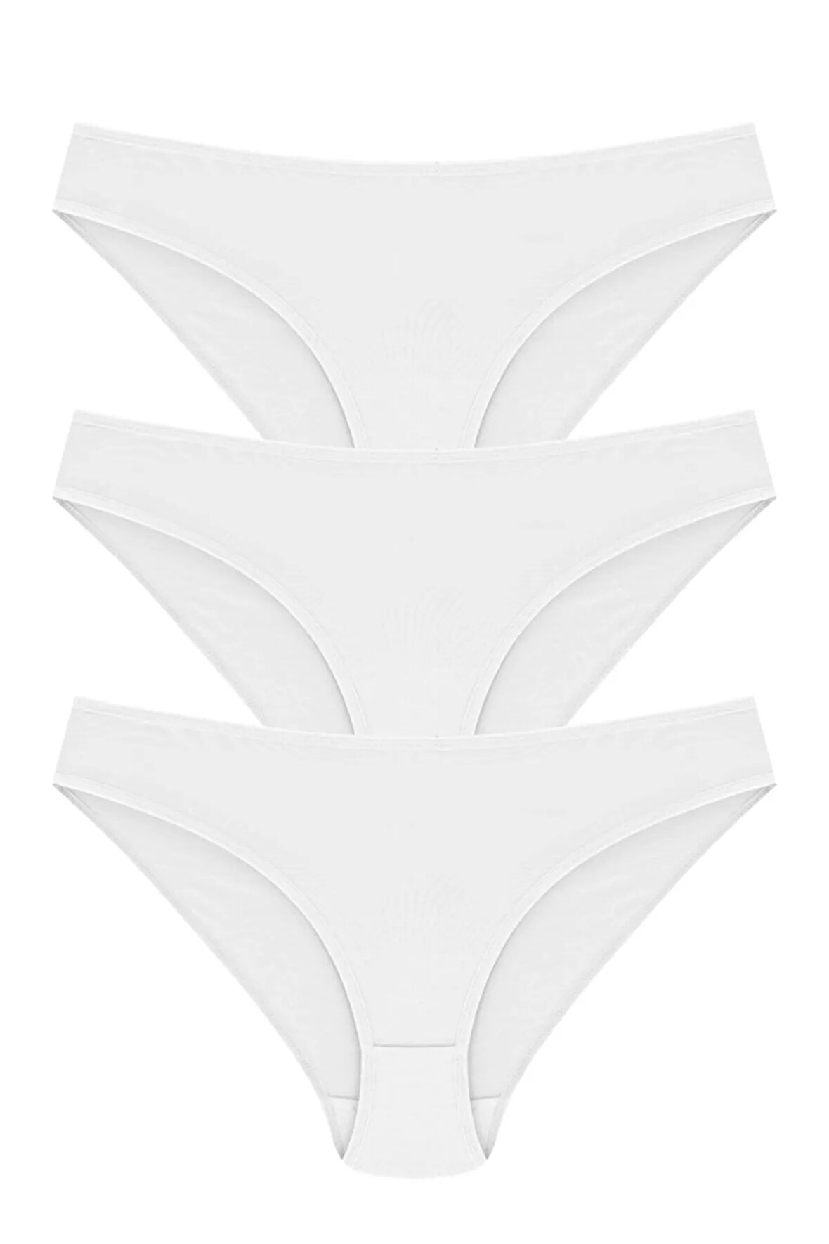 6 Adet Beyaz Renk Bikini Külot