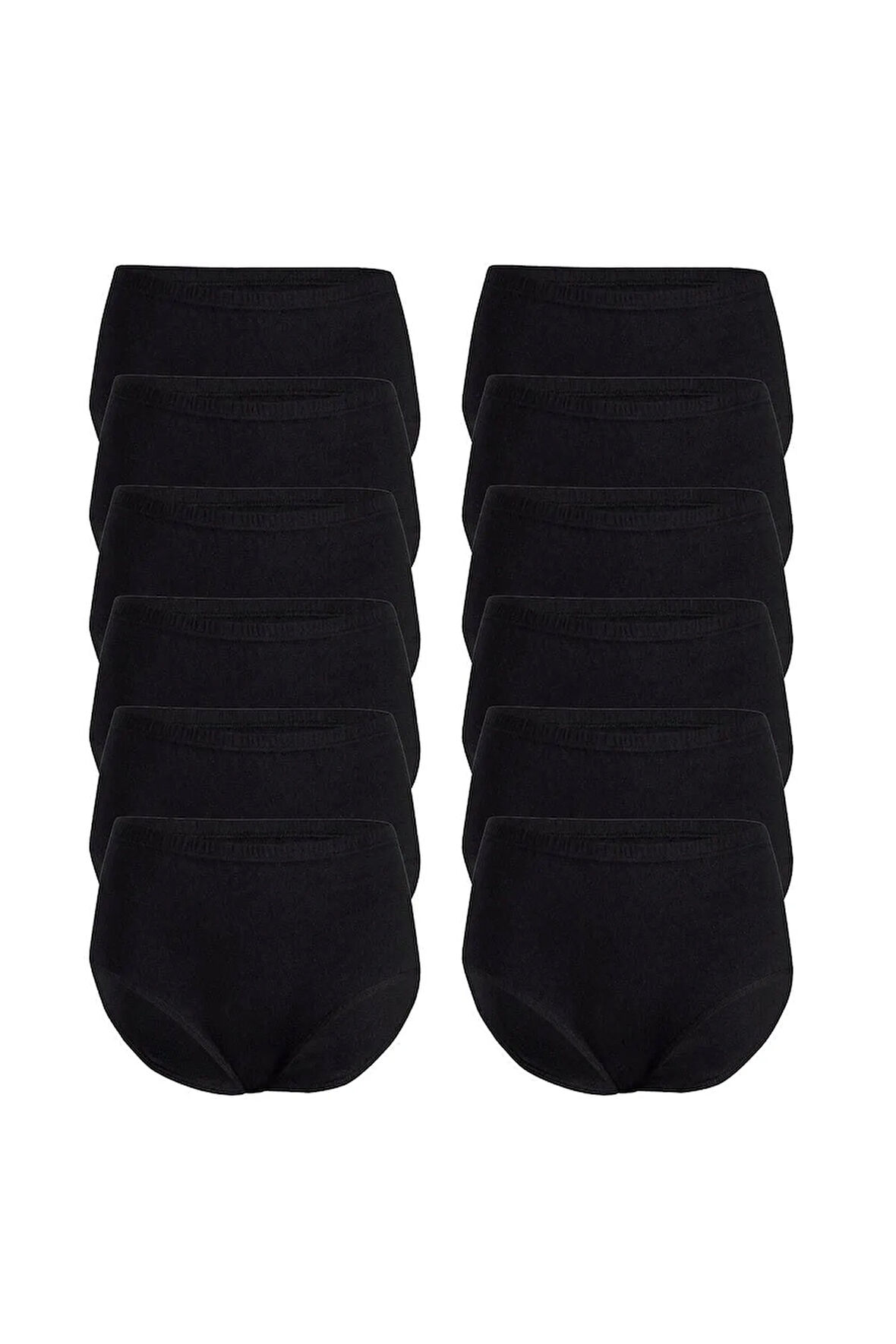 12 Adet Siyah Renk Büyük Beden Biyeli Bato Külot