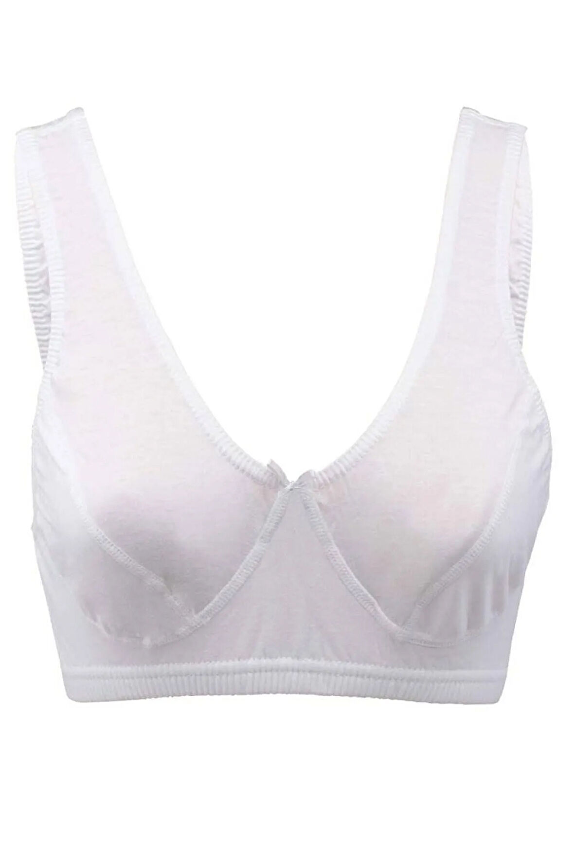 6 Adet Beyaz Renk Penye Bady Sütyen