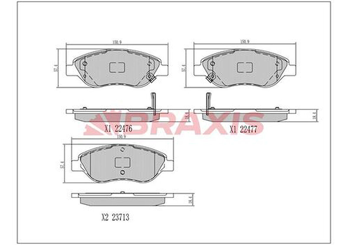Braxıs Aa0696 Fren Balatası Ön Egea 15> Buyuk Tıp