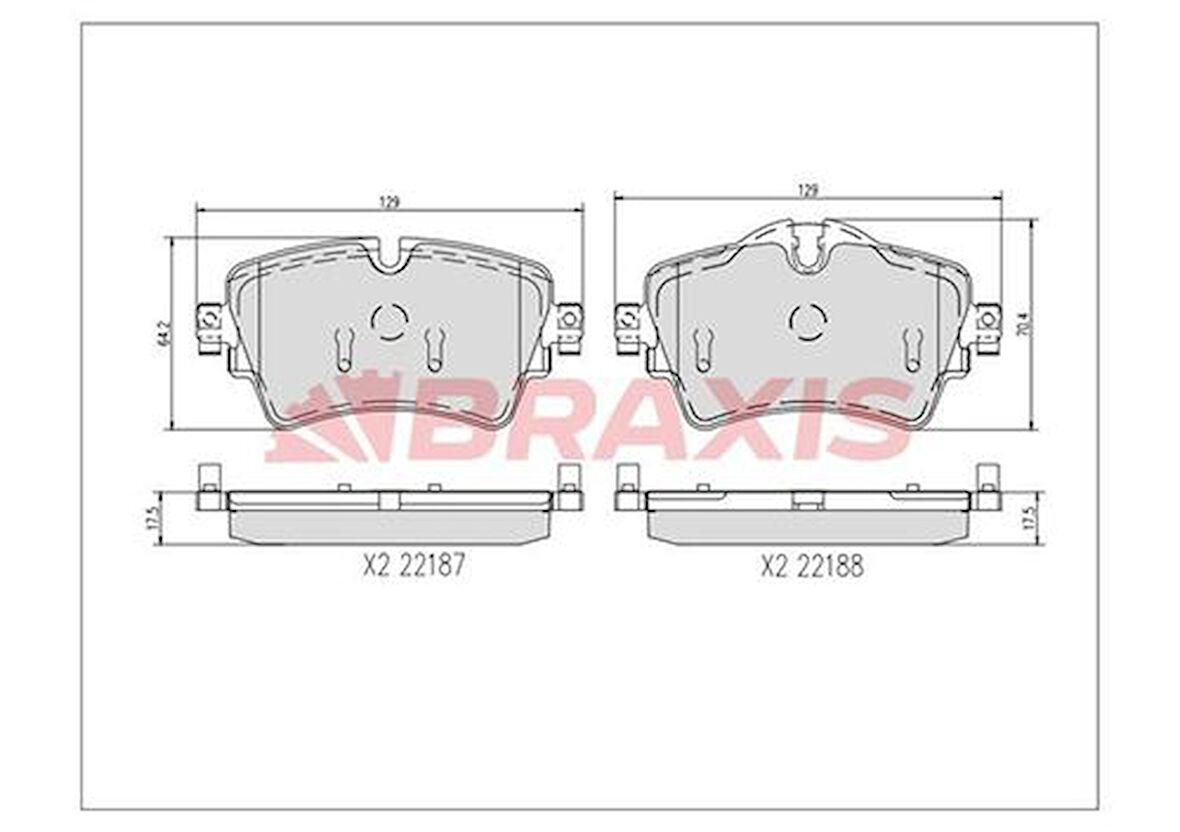 Braxıs Aa0734 Fren Balatası Ön Bmw F45 F46 14> Mını F55 F56 F57 13>