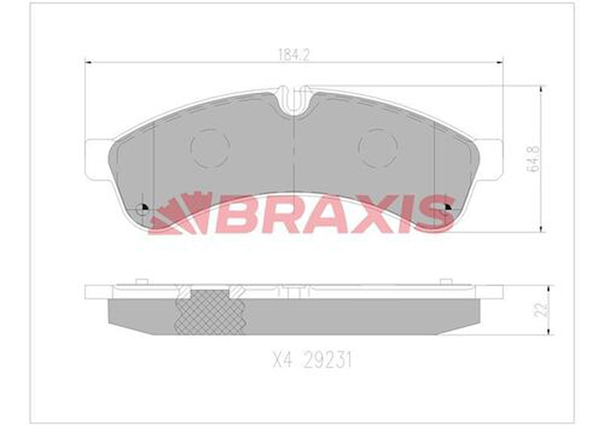 Braxıs Aa0760 Arka Fren Dısk Balata Daıly 2.3 3.0 06> Otokar Magırus Ym