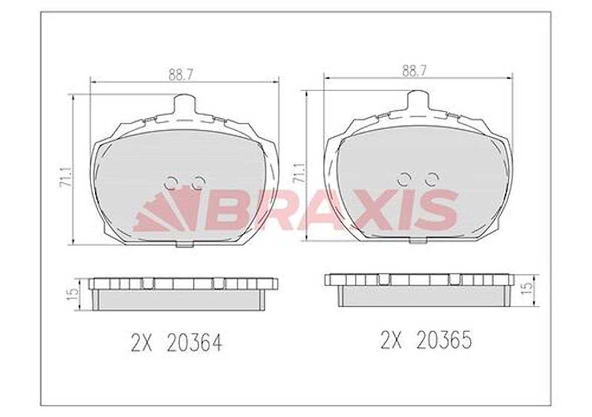 Braxıs Ab0601 Fren Balatası Ön Range Rover I 85>90 Defender 90>94 Transıt Iveco 78>92 Daıly I 78>88