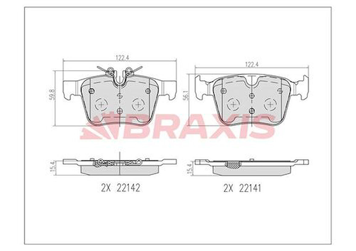 Braxıs Ab0611 Fren Balatası Arka Evoque 12-18 Dıscovery Sport 15> Xe Range 15> Xf 16> E-Pace 17>