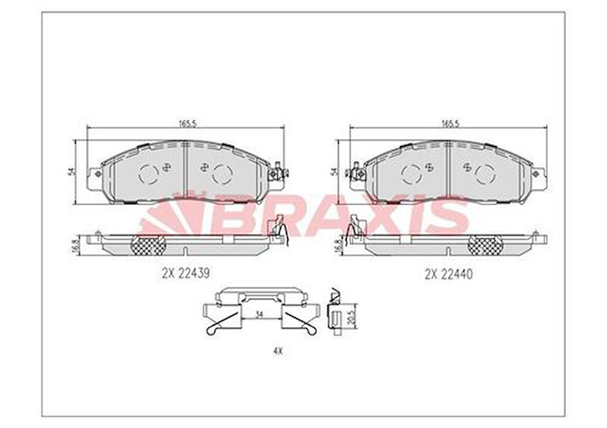 Braxıs Ab0620 Ön Fren Balatası Nıssan Navara D23 Kasa 2.3 4×4 2015>