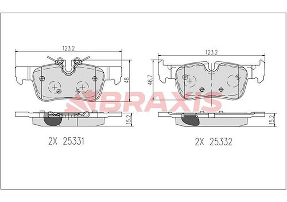 Braxıs Ab0636 Fren Balatası Arka Bmw F45 F48 F39 Mını F60 F53